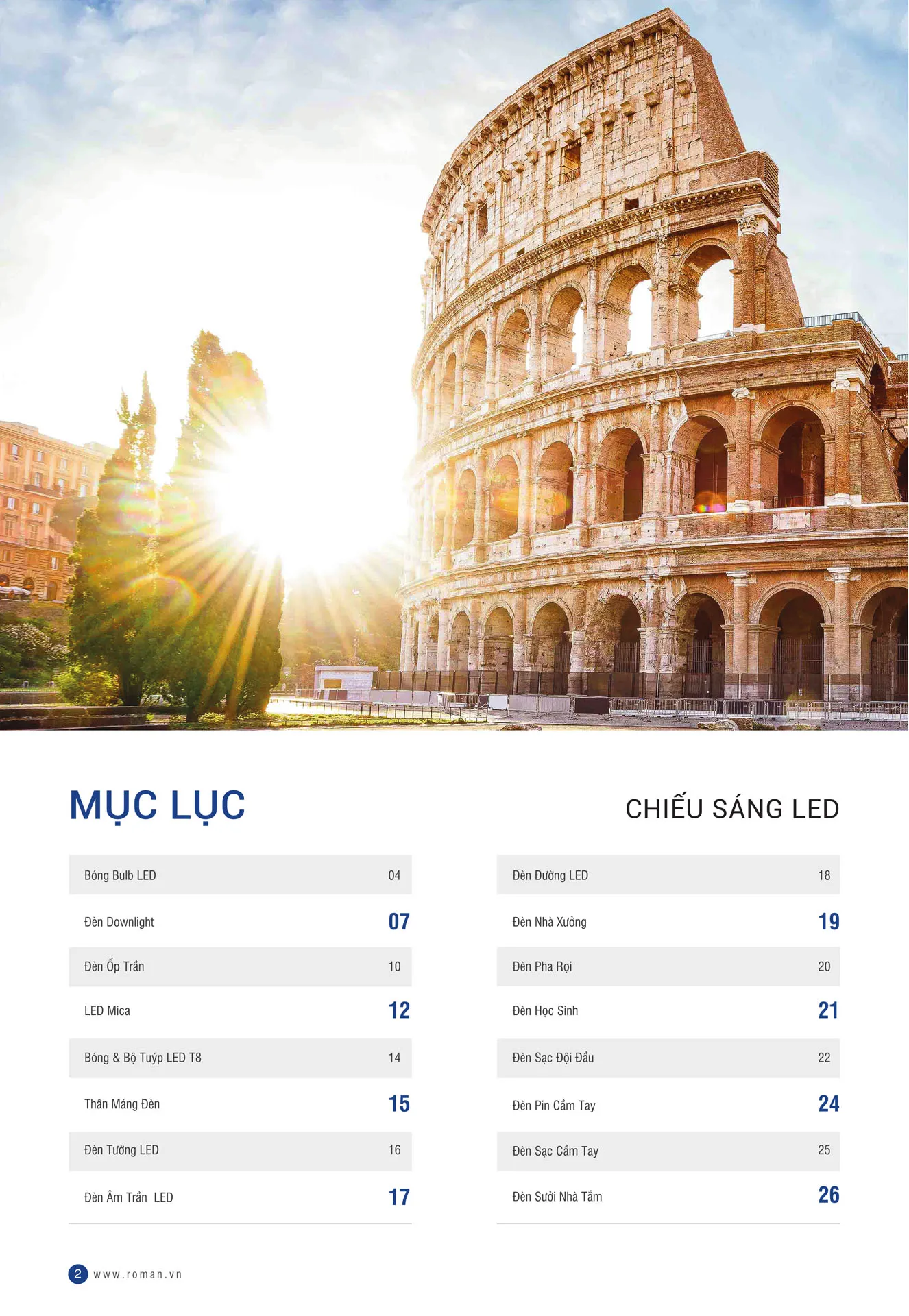 Bảng Giá Đèn LED ROMAN 2025 - Trang 2)