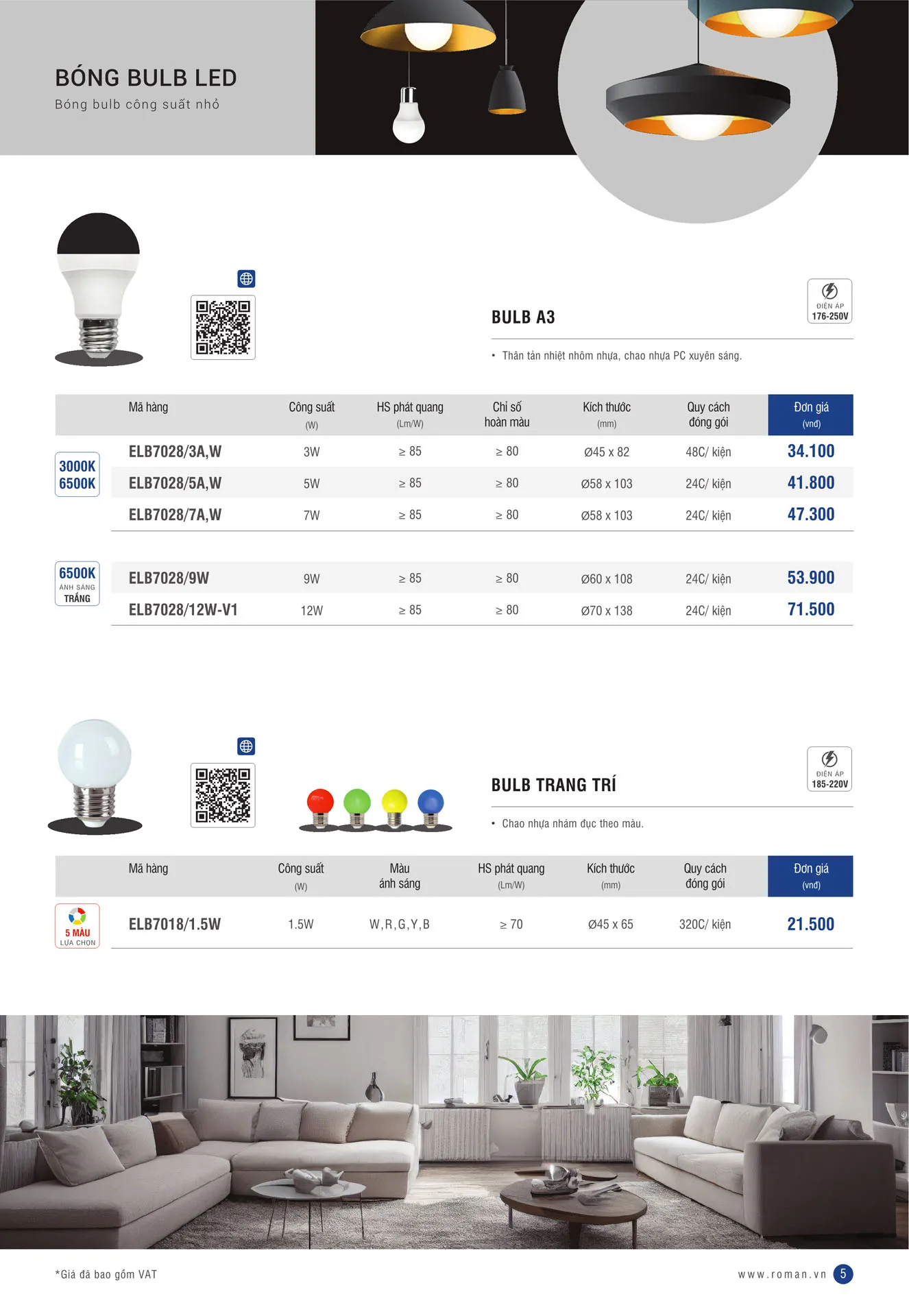Bảng Giá Đèn LED ROMAN 2025 - Trang 5)