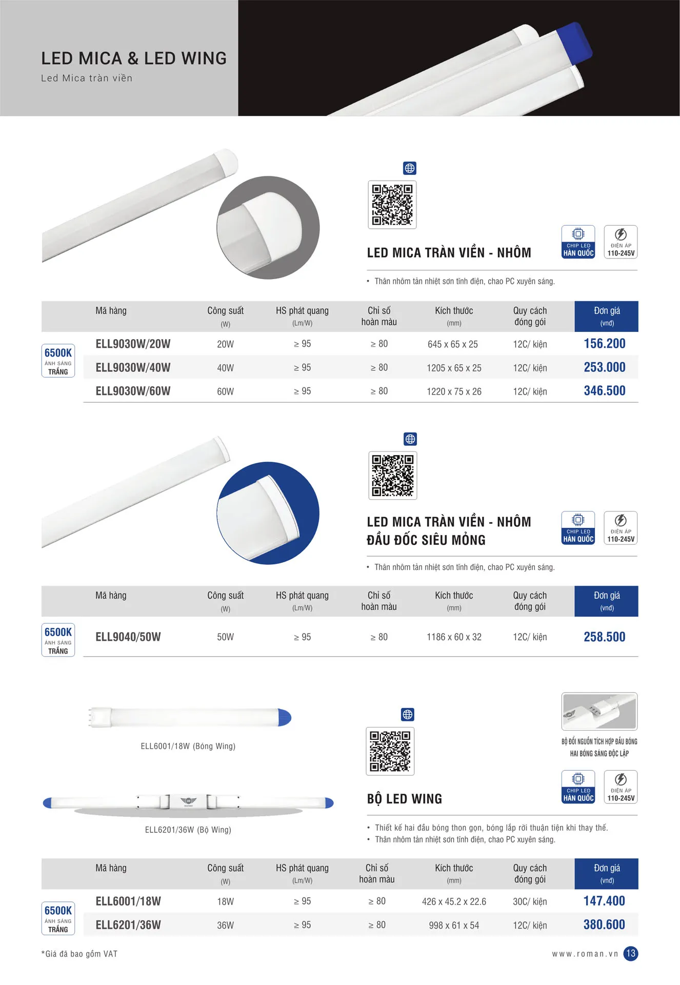 Bảng Giá Đèn LED ROMAN 2025 - Trang 13)