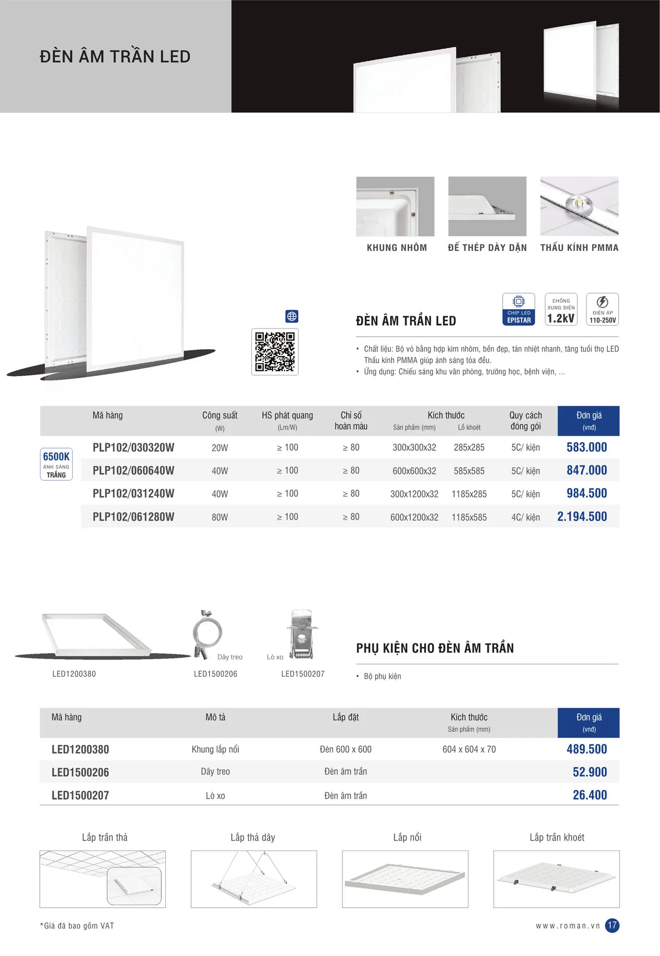 Bảng Giá Đèn LED ROMAN 2025 - Trang 17)