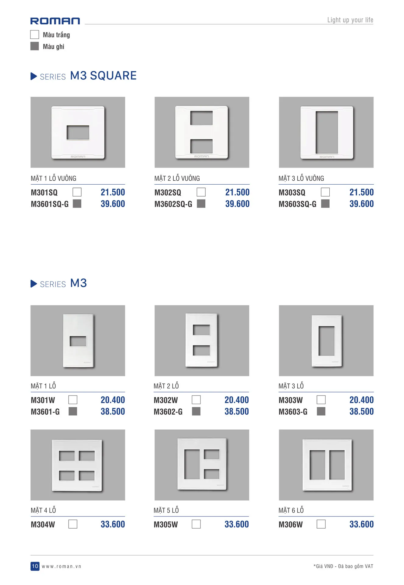 Catalogue Thiết Bị Điện ROMAN 2025 - Trang 10)