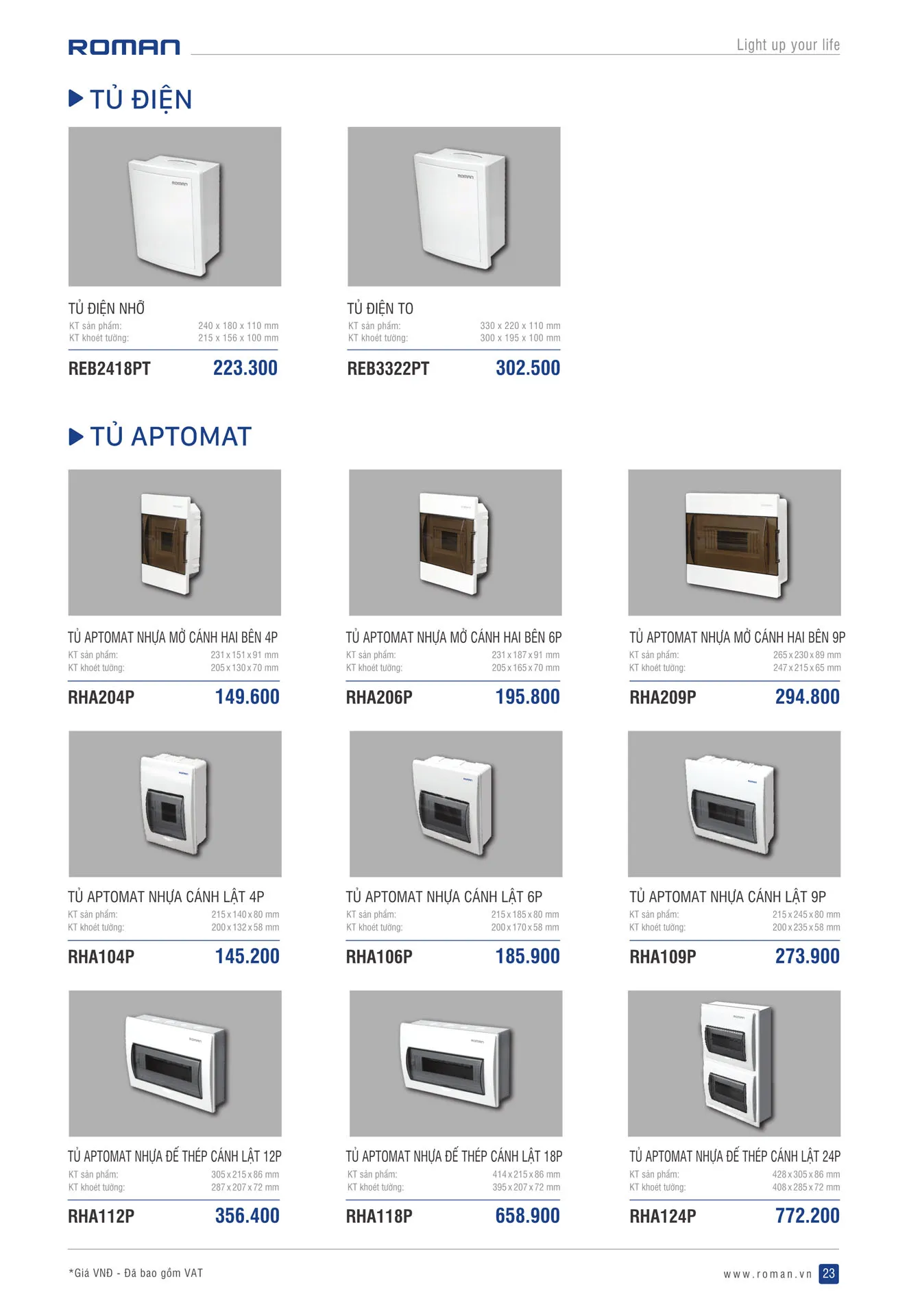 Catalogue Thiết Bị Điện ROMAN 2025 - Trang 23)
