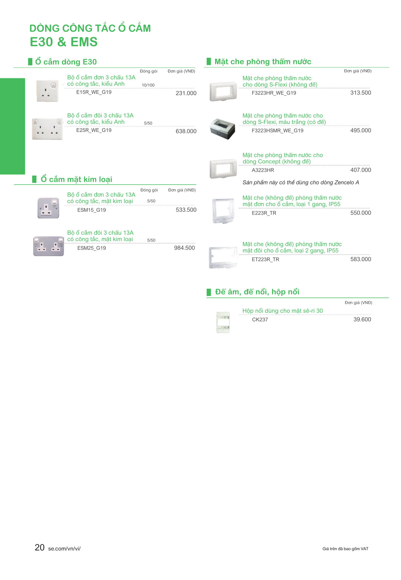 Bảng giá Schneider 2024 (dành cho đại lý) - Trang 20)