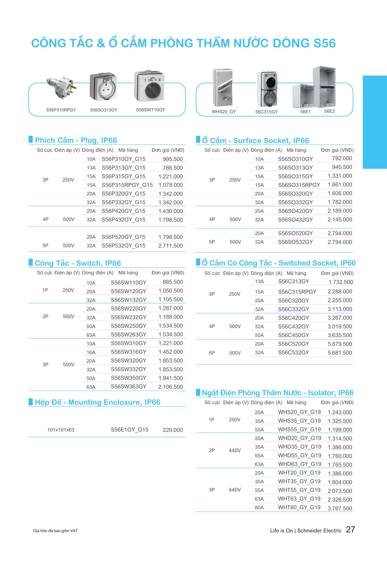 Bảng giá Schneider 2024 (dành cho đại lý) - Trang 27)