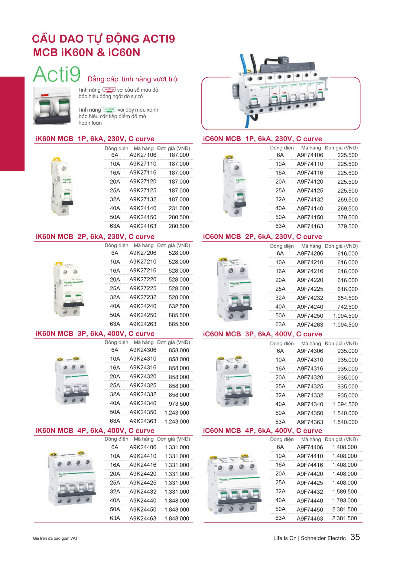 Bảng giá Schneider 2024 (dành cho đại lý) - Trang 35)