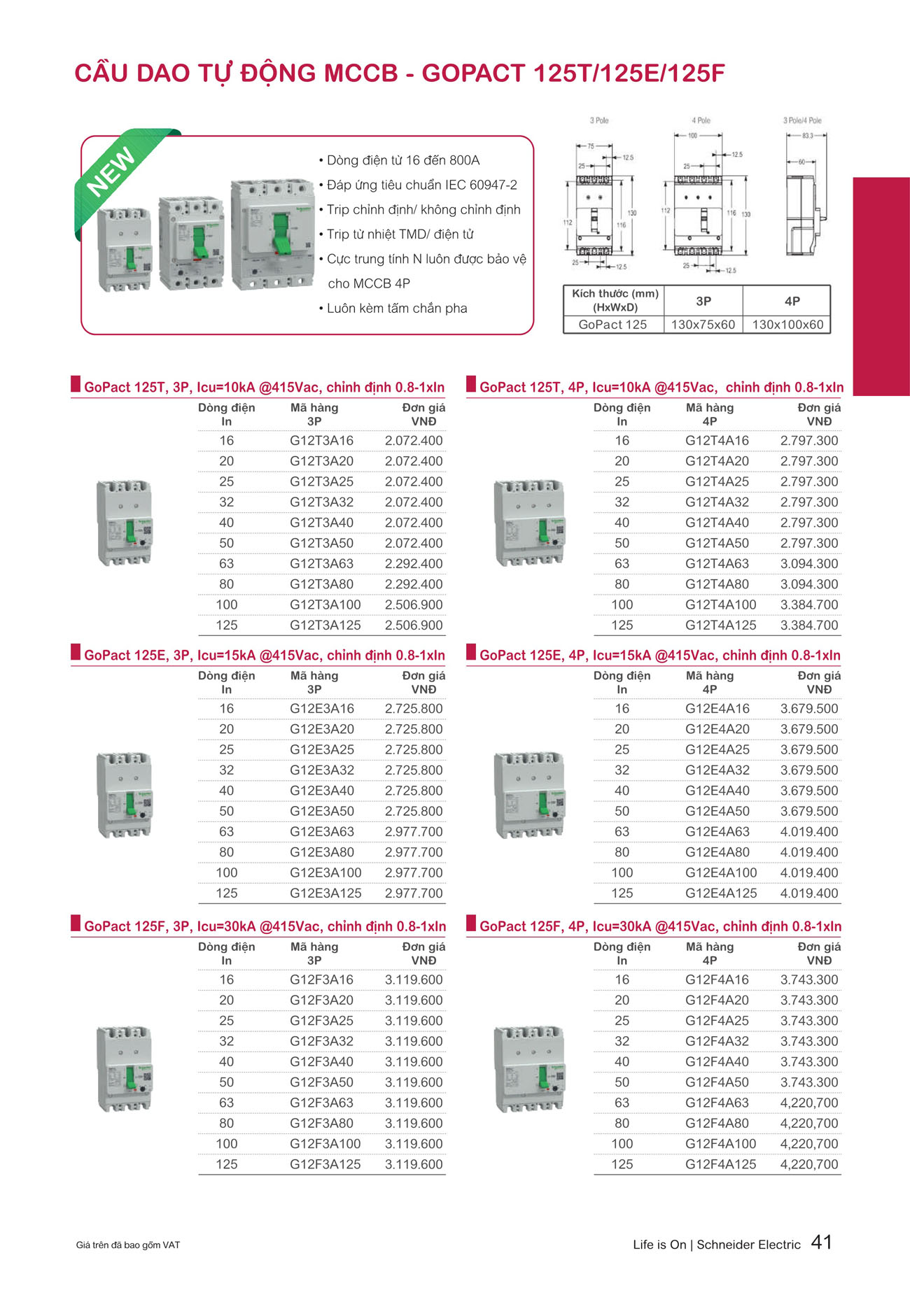 Bảng giá Schneider 2024 (dành cho đại lý) - Trang 41)