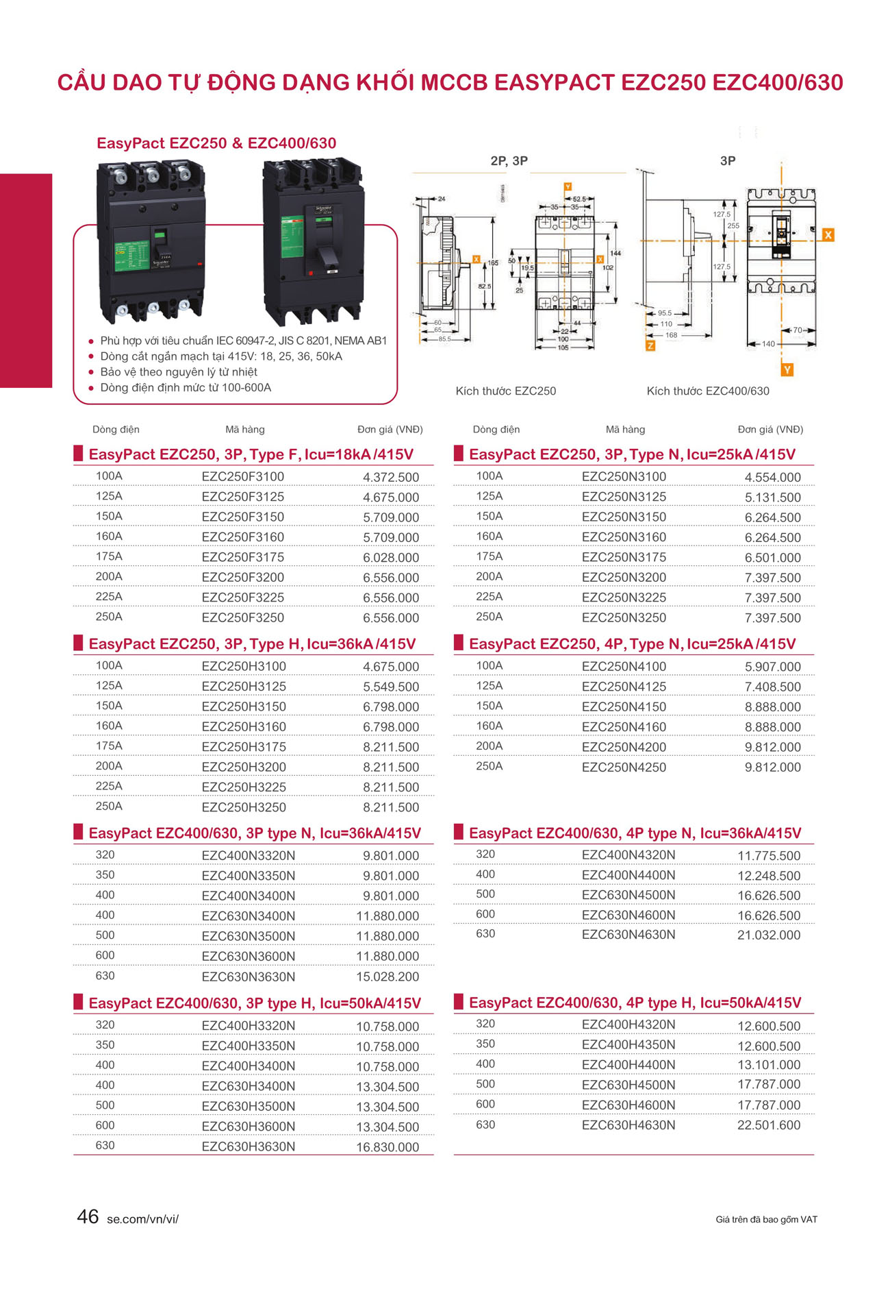 Bảng giá Schneider 2024 (dành cho đại lý) - Trang 46)