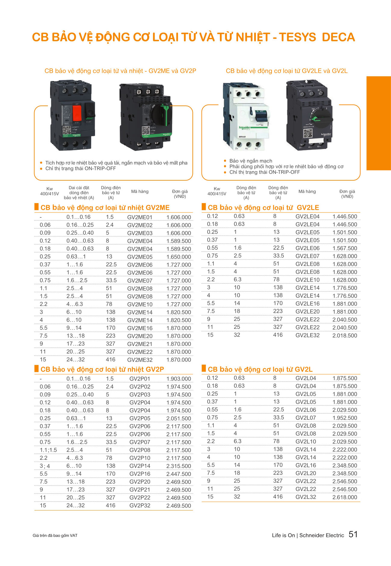 Bảng giá Schneider 2024 (dành cho đại lý) - Trang 51)