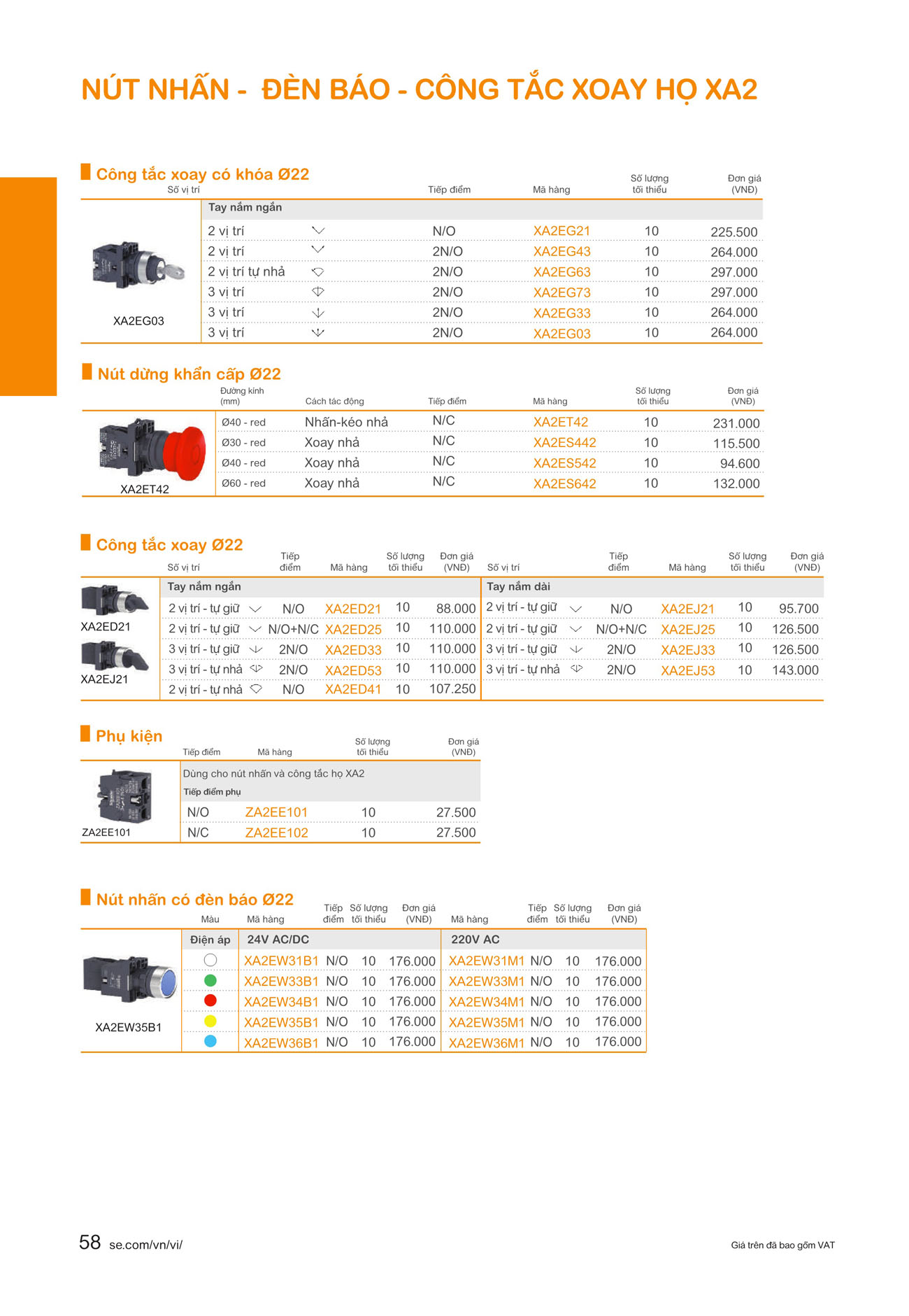 Bảng giá Schneider 2024 (dành cho đại lý) - Trang 58)