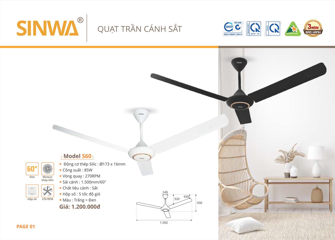 Catalogue Quạt trần trang trí Sinwa 2023 - Trang 4)