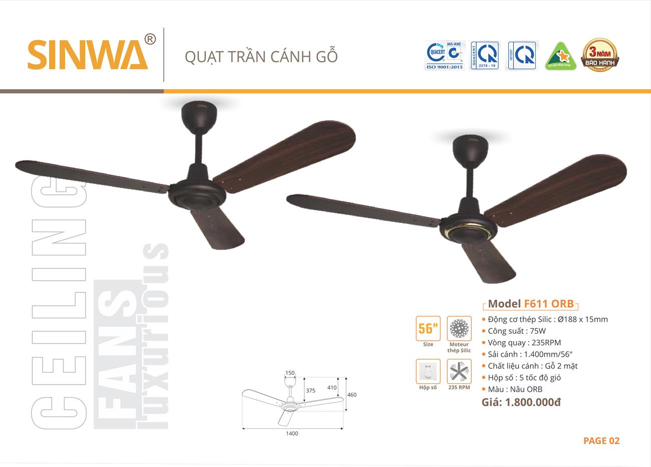 Catalogue Quạt trần trang trí Sinwa 2023 - Trang 5)
