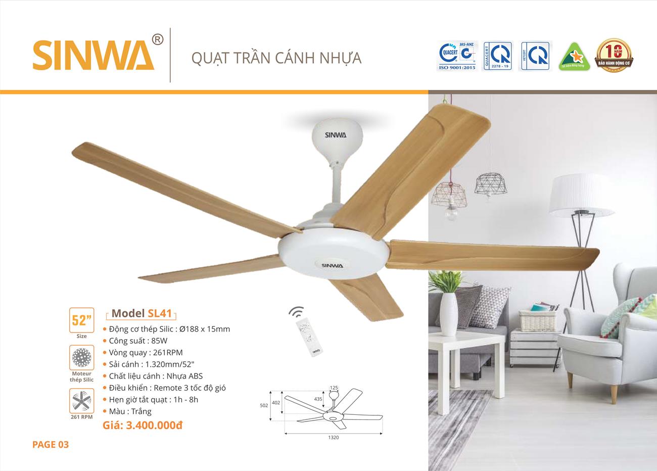 Catalogue Quạt trần trang trí Sinwa 2023 - Trang 6)