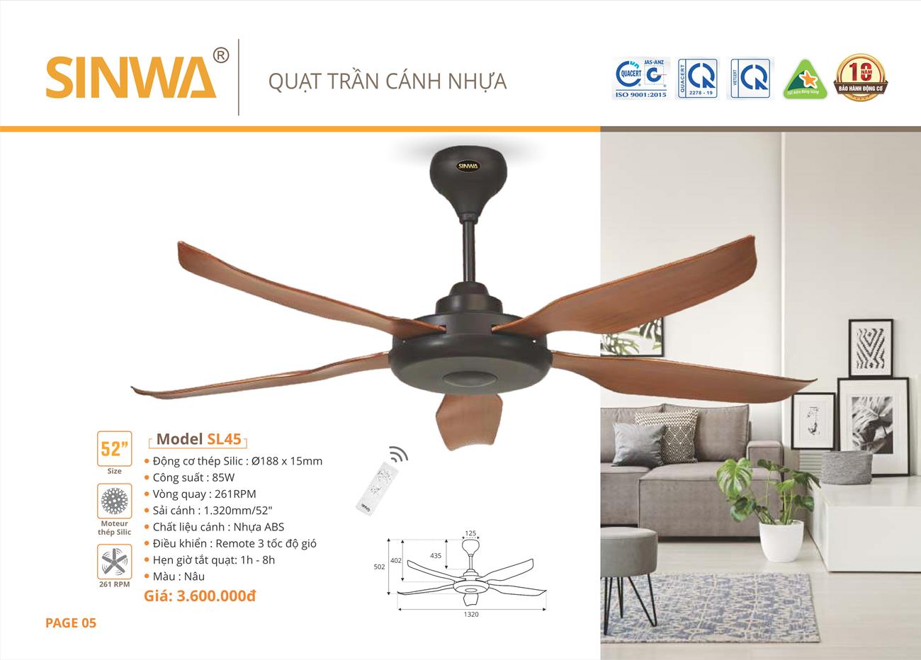 Catalogue Quạt trần trang trí Sinwa 2023 - Trang 8)