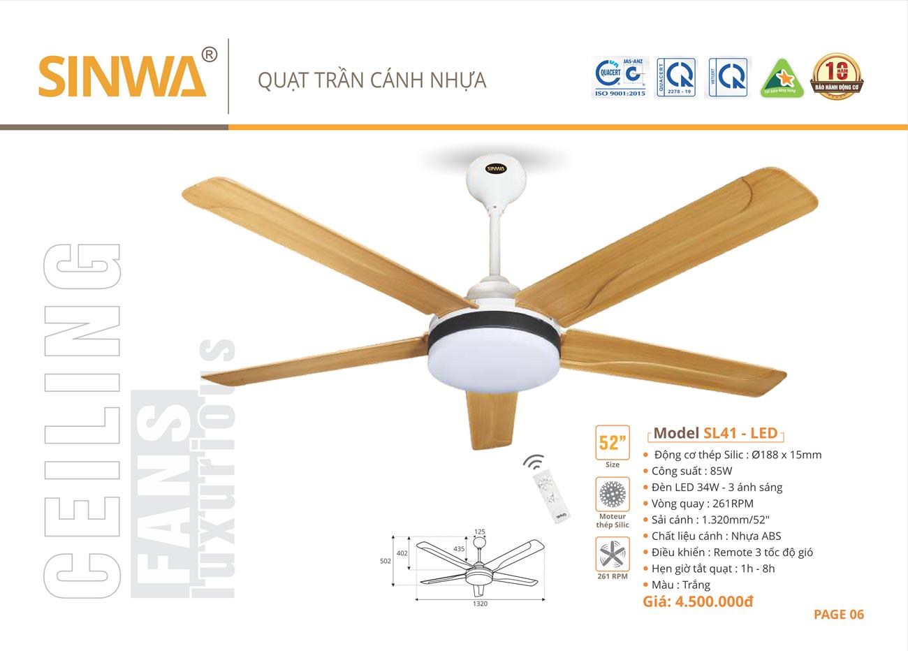 Catalogue Quạt trần trang trí Sinwa 2023 - Trang 9)