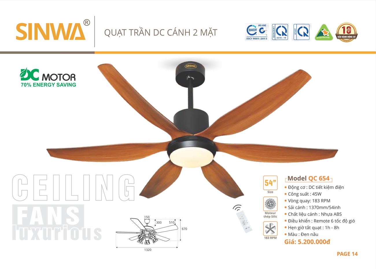 Catalogue Quạt trần trang trí Sinwa 2023 - Trang 17)