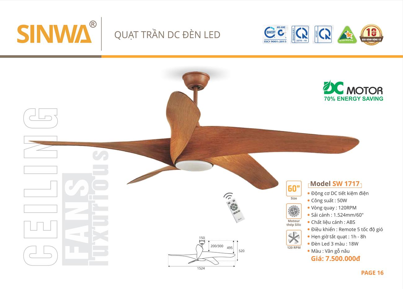 Catalogue Quạt trần trang trí Sinwa 2023 - Trang 19)