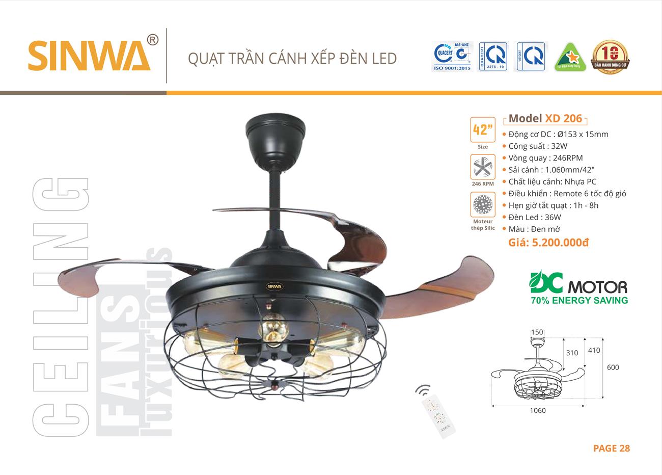 Catalogue Quạt trần trang trí Sinwa 2023 - Trang 31)