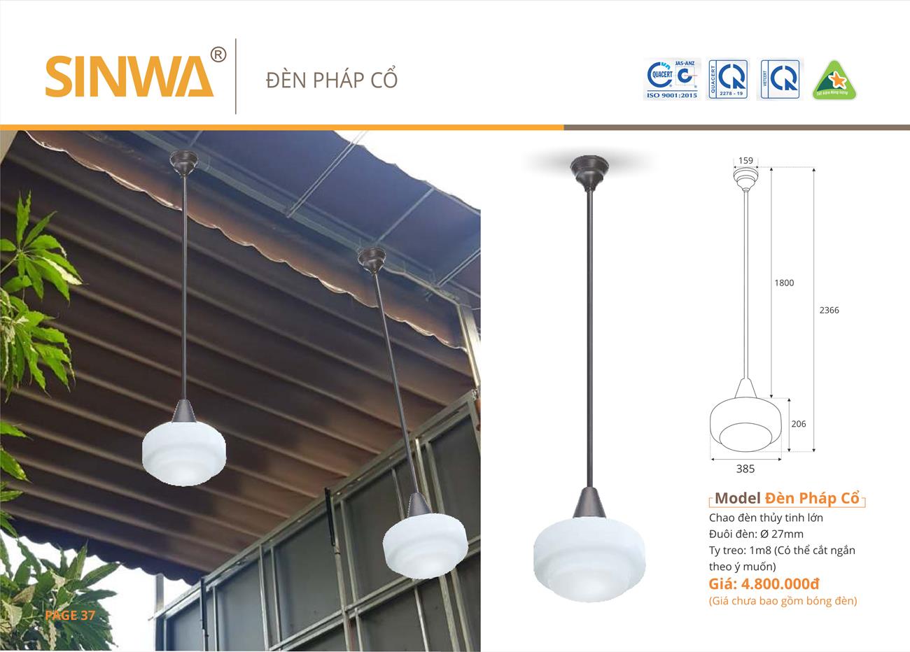 Catalogue Quạt trần trang trí Sinwa 2023 - Trang 40)
