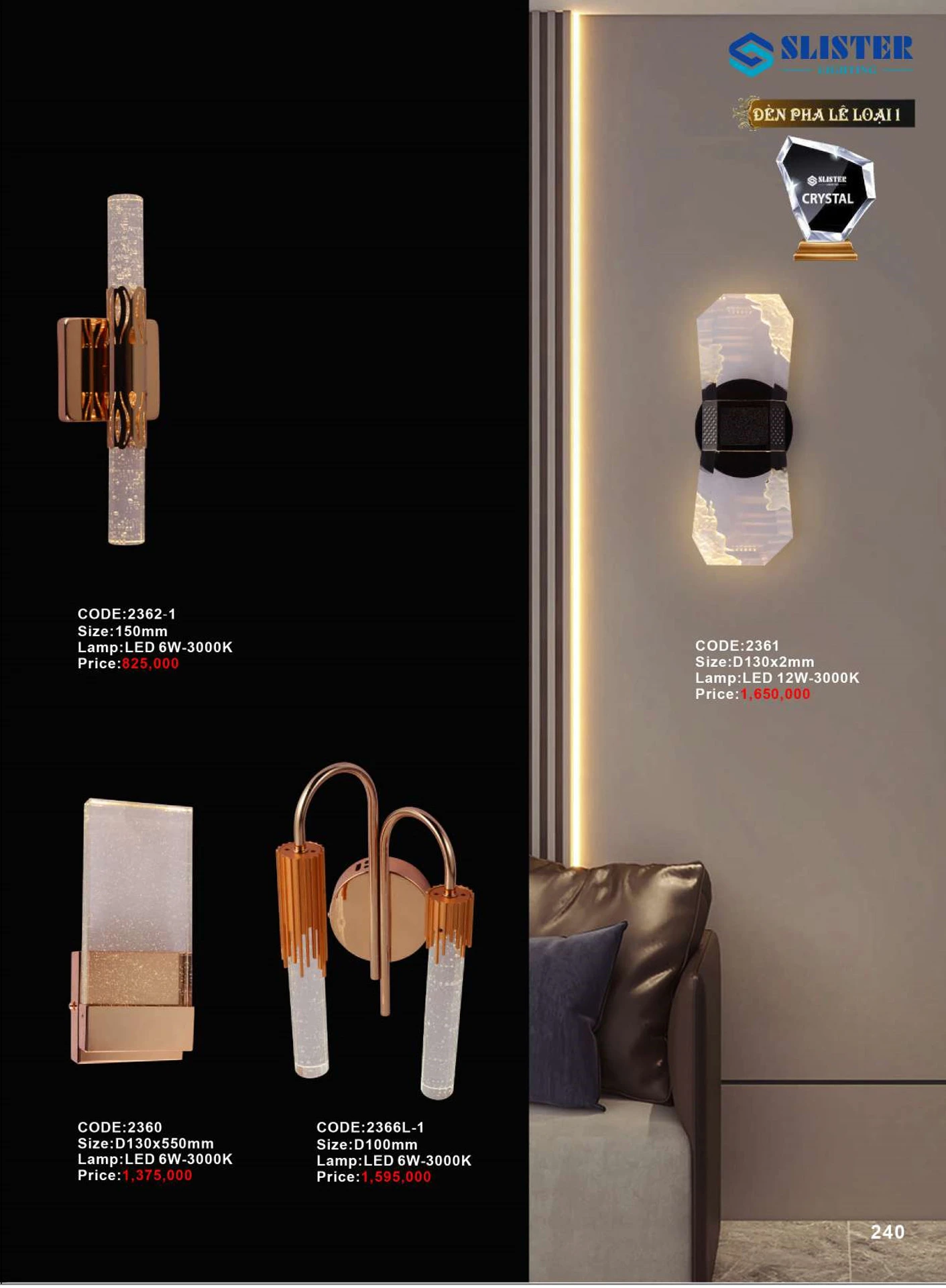 Catalogue Đèn Trang Trí SLISTER 2026 - Trang 241)
