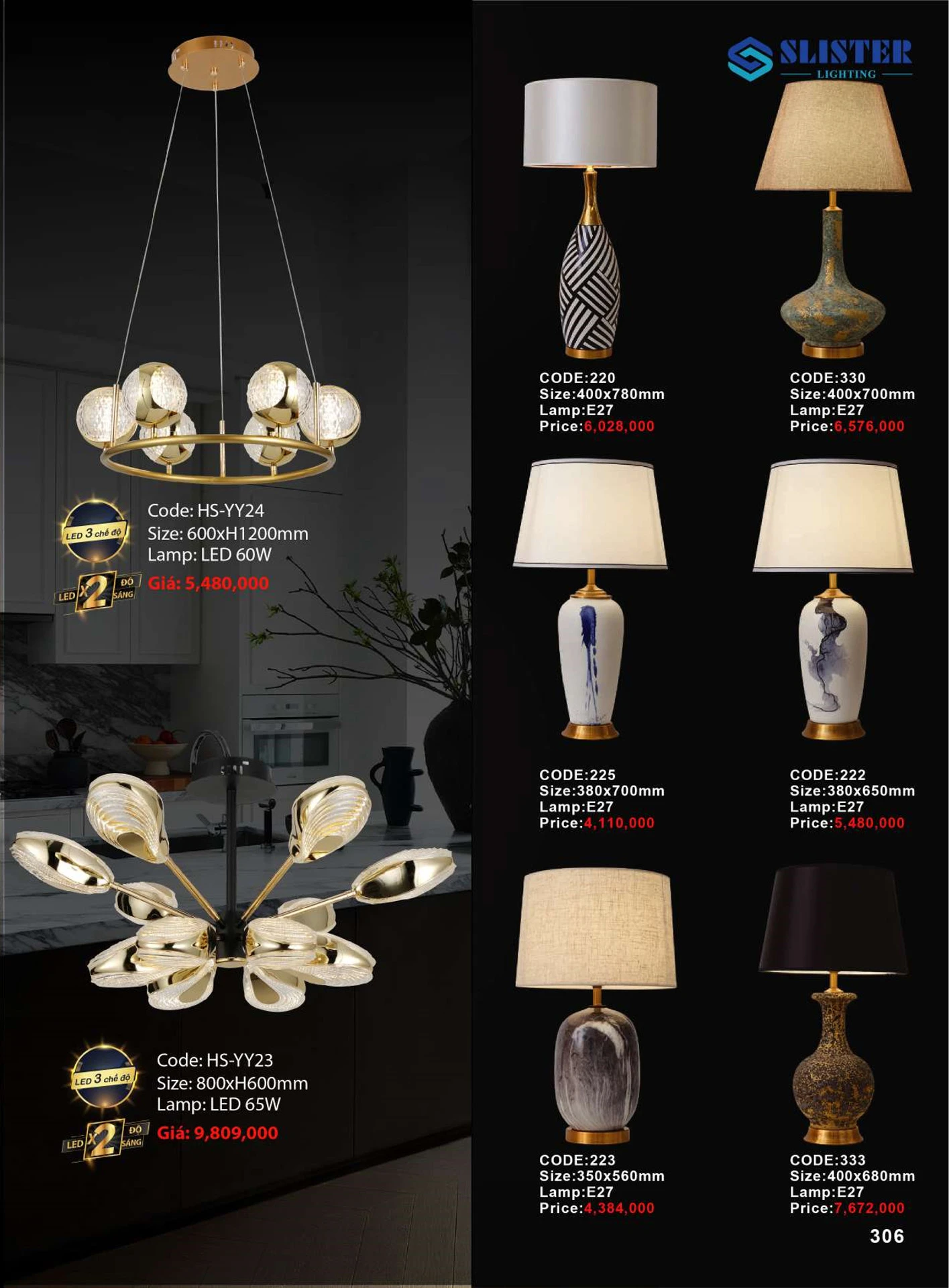 Catalogue Đèn Trang Trí SLISTER 2026 - Trang 307)