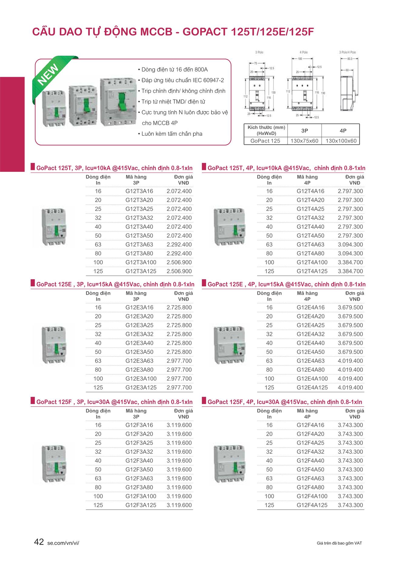 Bảng giá Schneider 2023 (dành cho đại lý) - Trang 42)