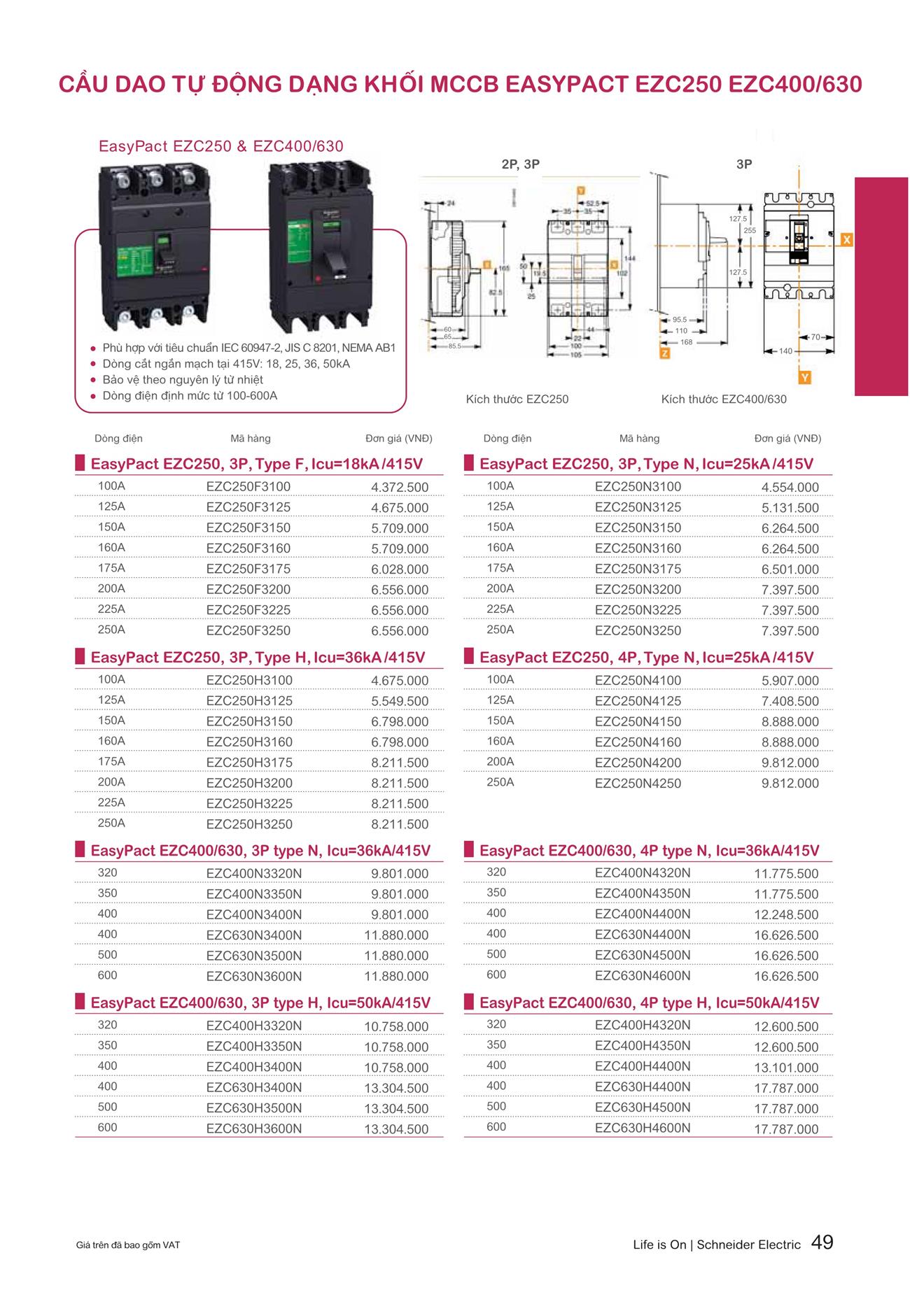 Bảng giá Schneider 2023 (dành cho đại lý) - Trang 49)