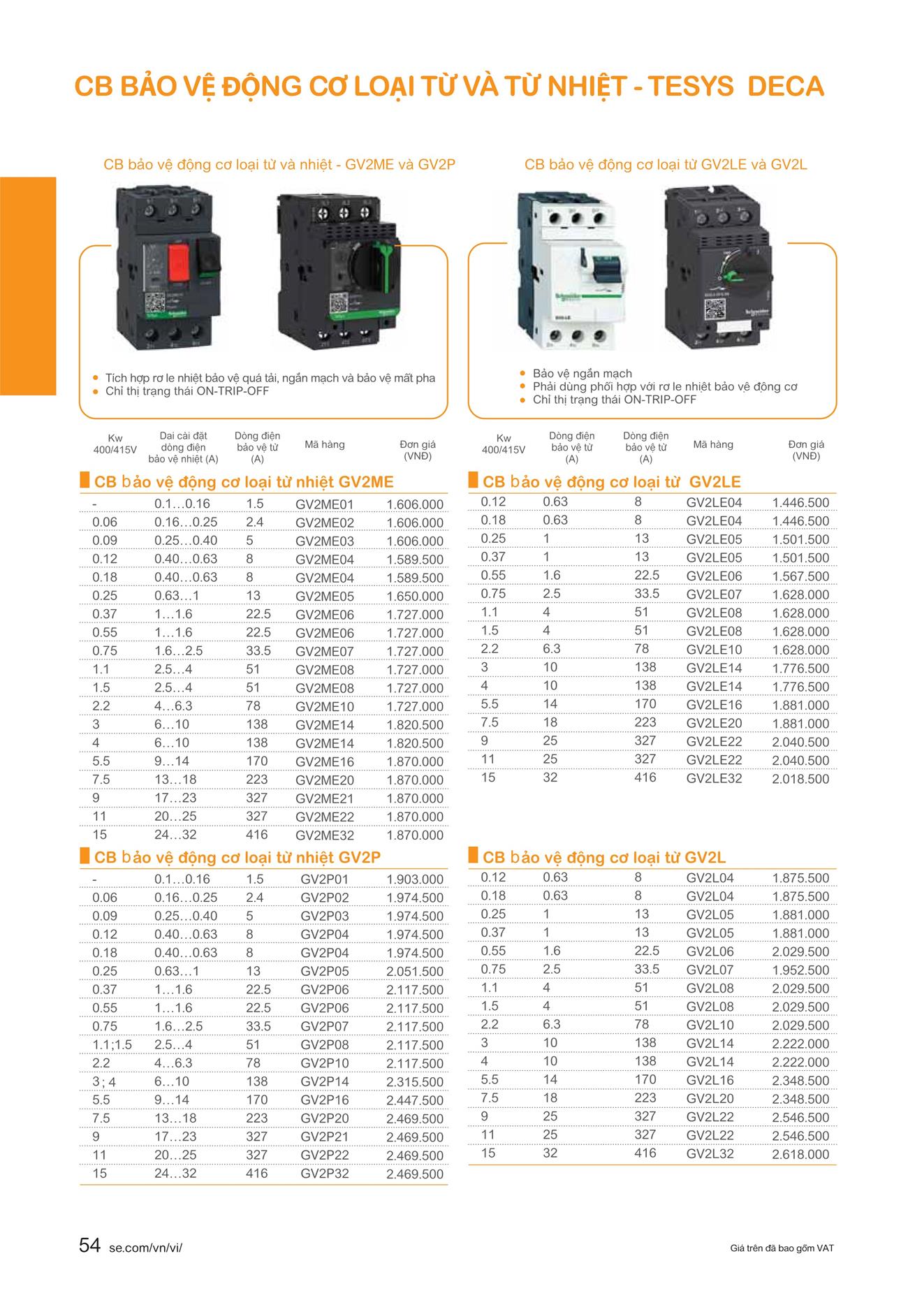 Bảng giá Schneider 2023 (dành cho đại lý) - Trang 54)