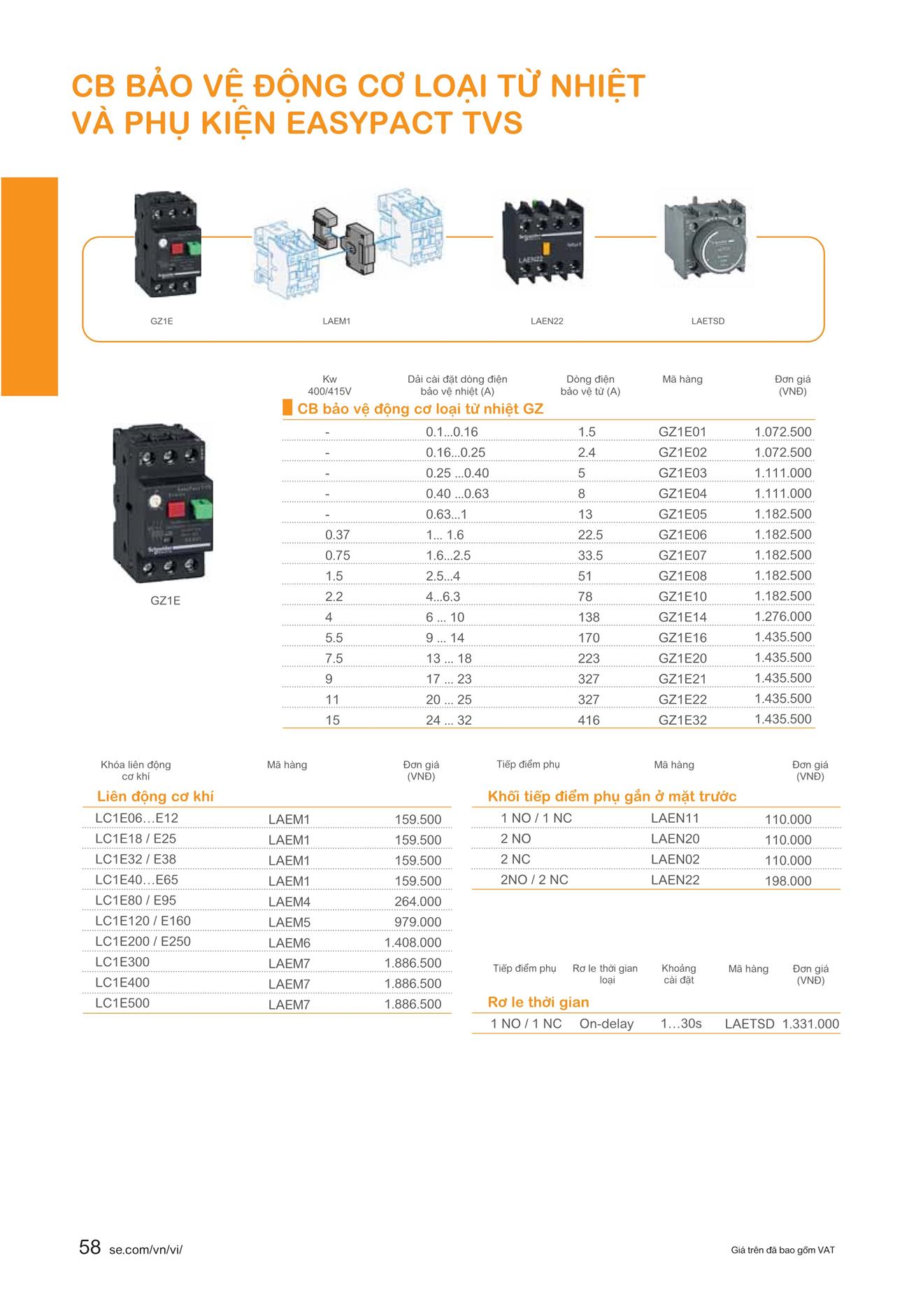 Bảng giá Schneider 2023 (dành cho đại lý) - Trang 58)