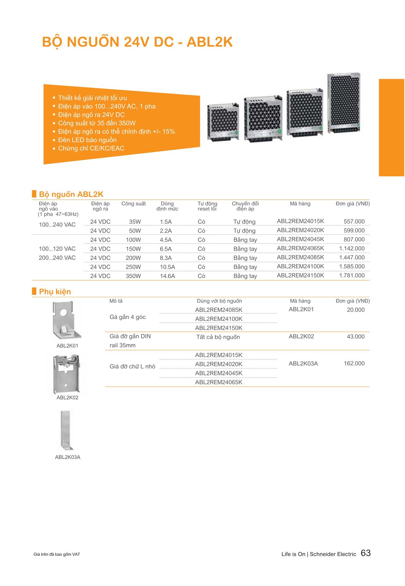 Bảng giá Schneider 2023 (dành cho đại lý) - Trang 63)