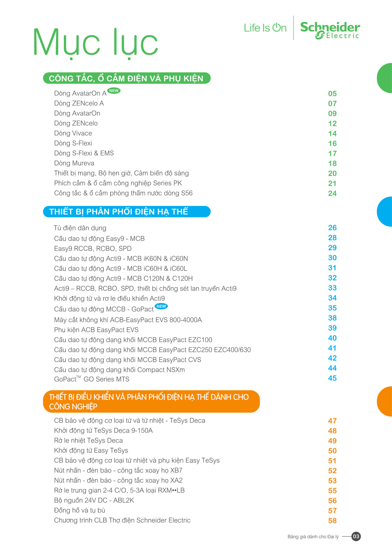 Bảng giá Schneider 2025 (dành cho đại lý) - Trang 3)