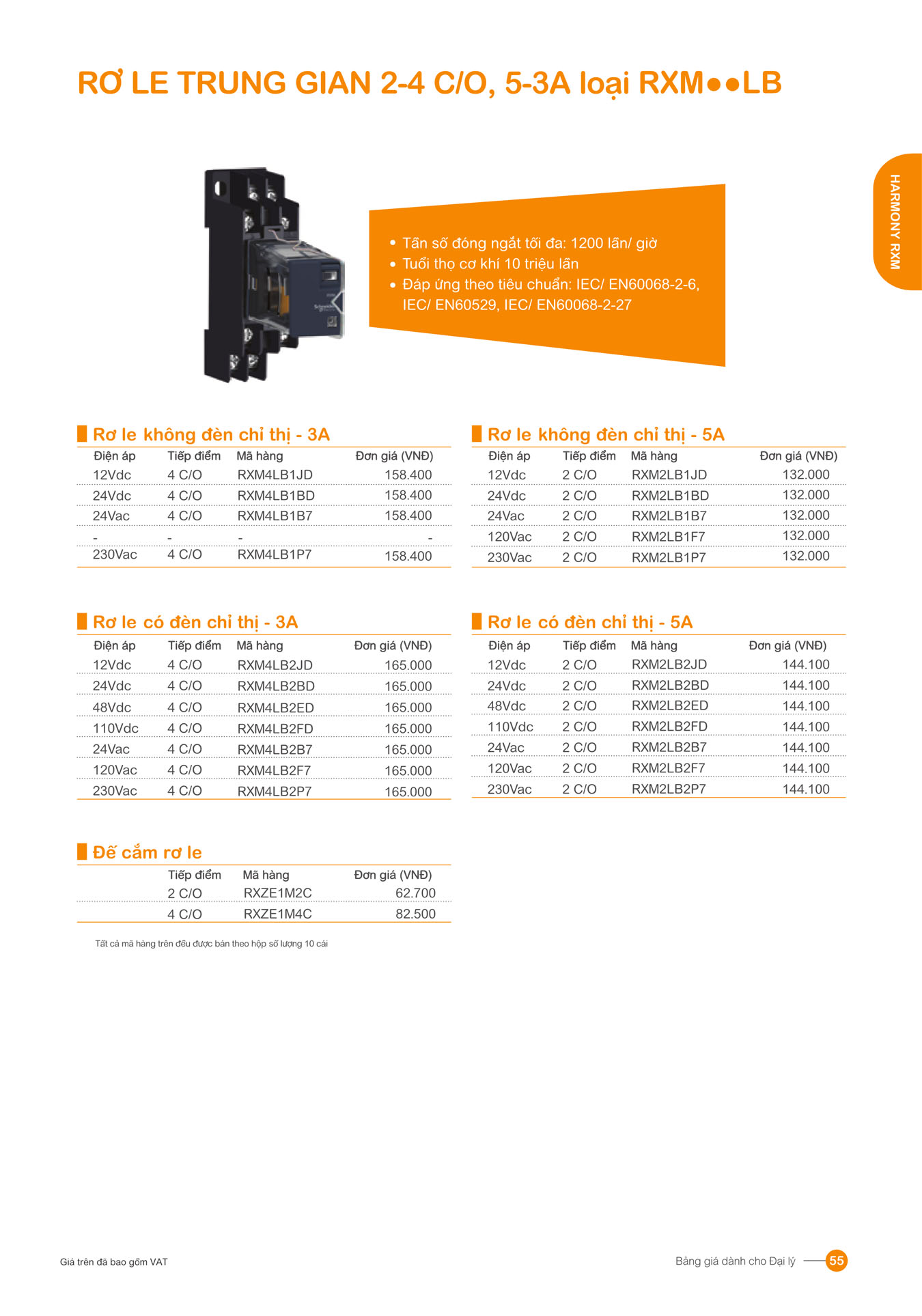 Bảng giá Schneider 2025 (dành cho đại lý) - Trang 55)