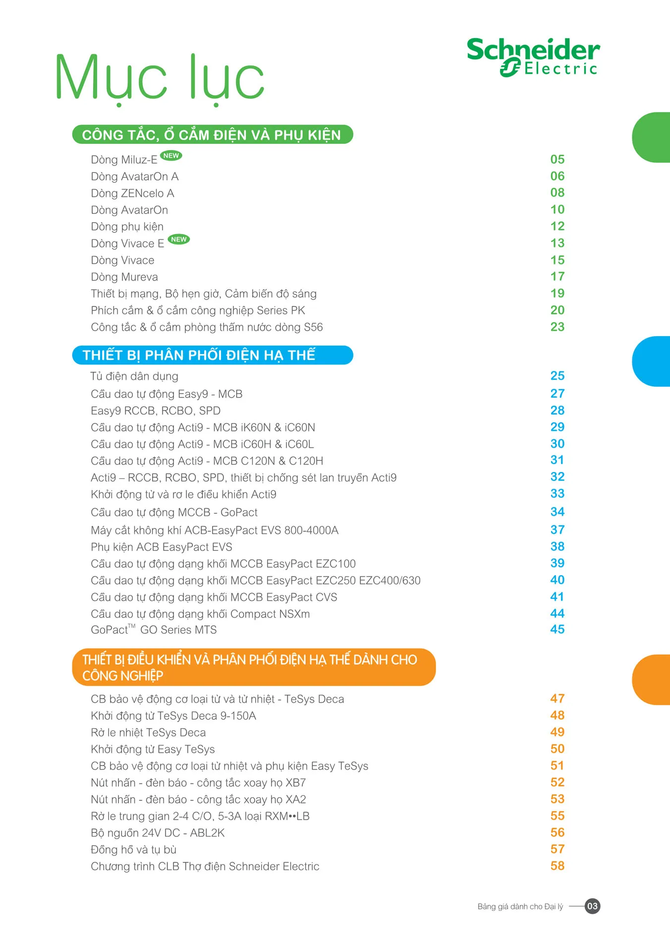 Bảng giá Schneider 2026 (dành cho đại lý) - Trang 3)