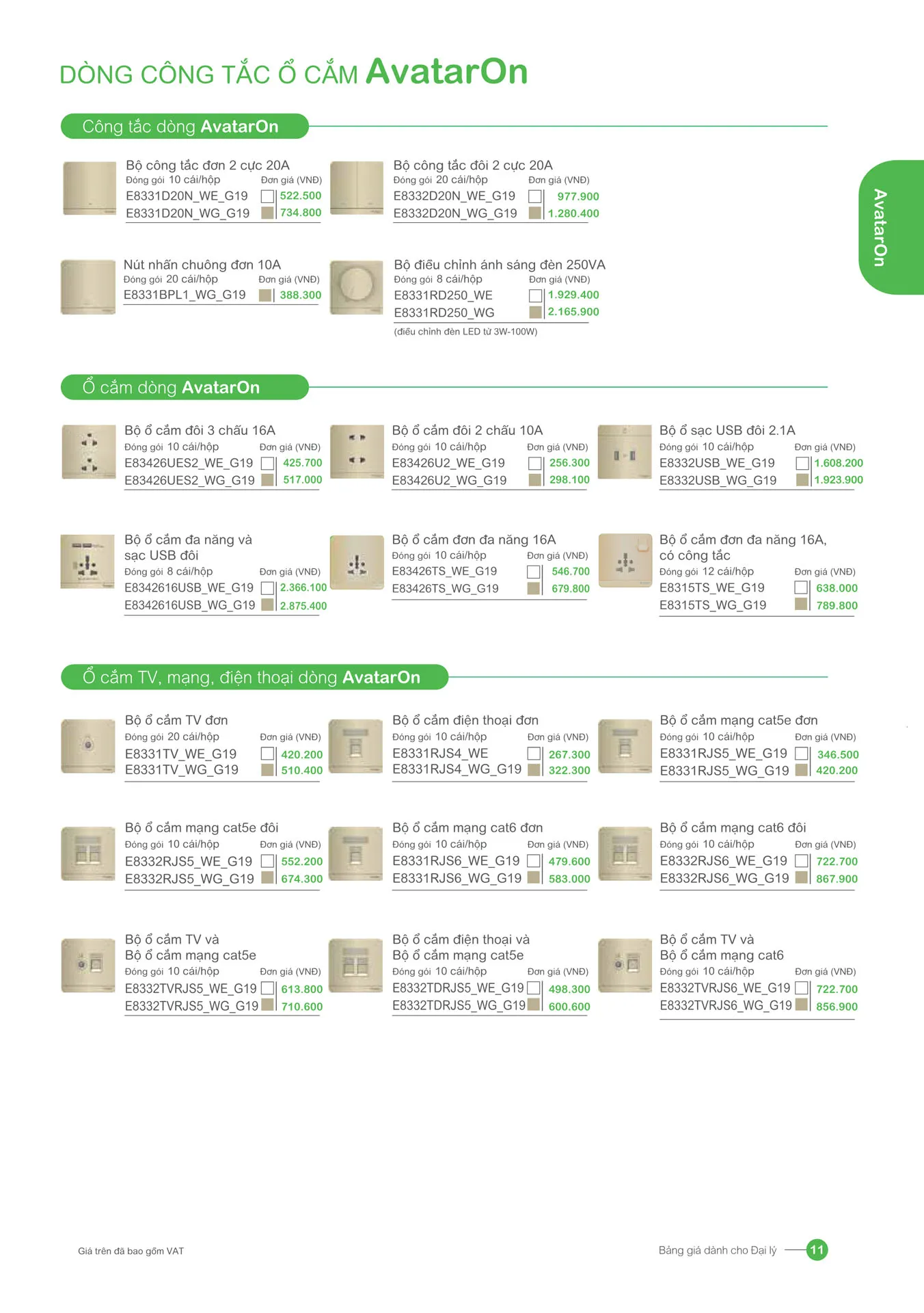 Bảng giá Schneider 2026 (dành cho đại lý) - Trang 11)