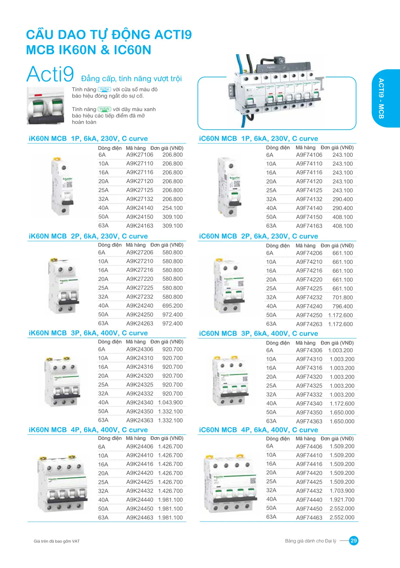 Bảng giá Schneider 2026 (dành cho đại lý) - Trang 29)