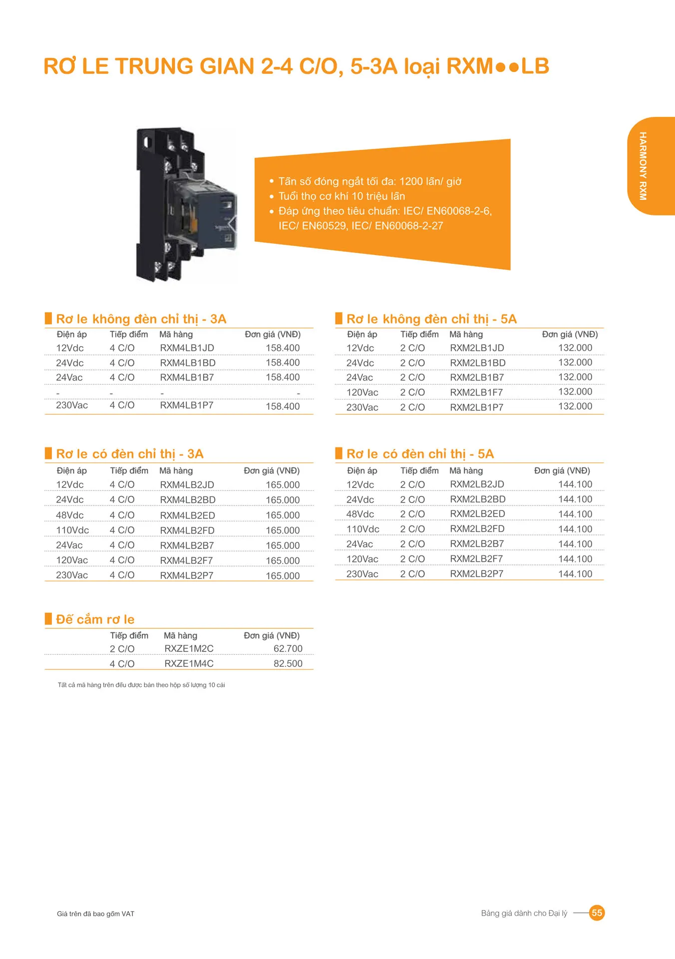 Bảng giá Schneider 2026 (dành cho đại lý) - Trang 55)