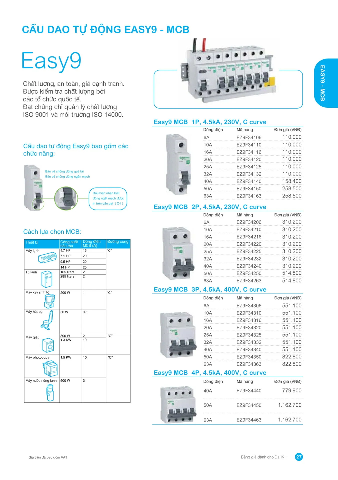 Bảng giá Schneider 2026 (dành cho đại lý) - Trang 27)