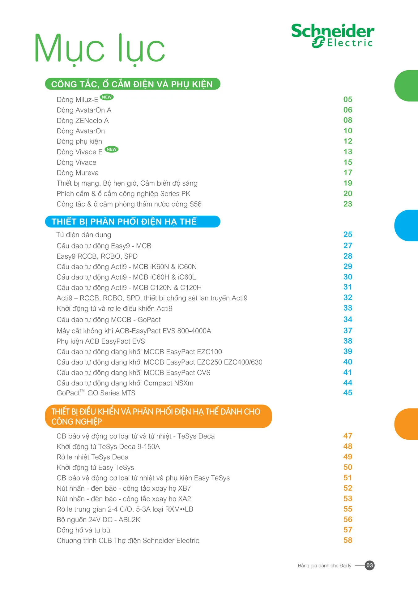 Bảng giá Schneider 2026 (dành cho đại lý) - Trang 3)
