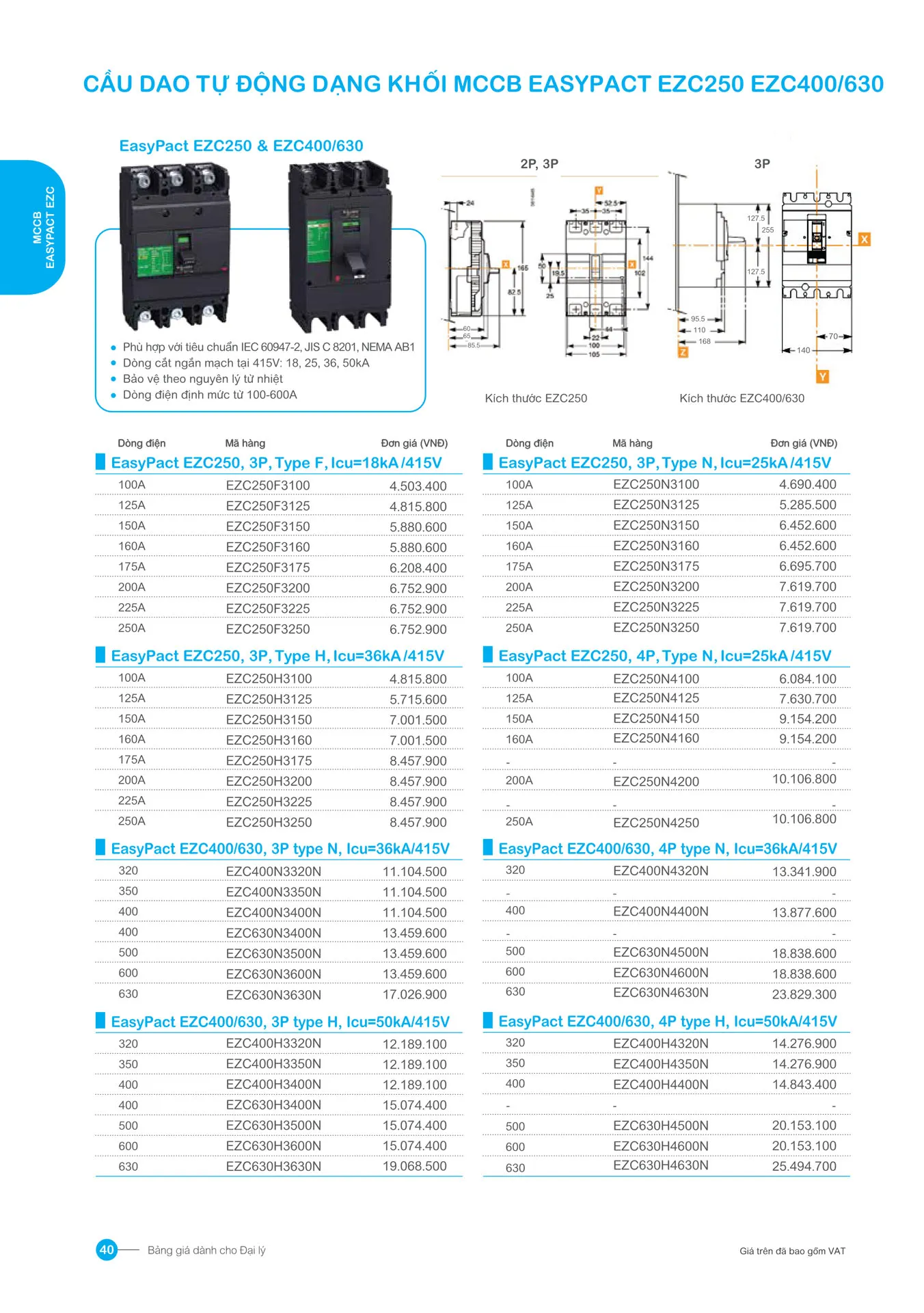 Bảng giá Schneider 2026 (dành cho đại lý) - Trang 40)