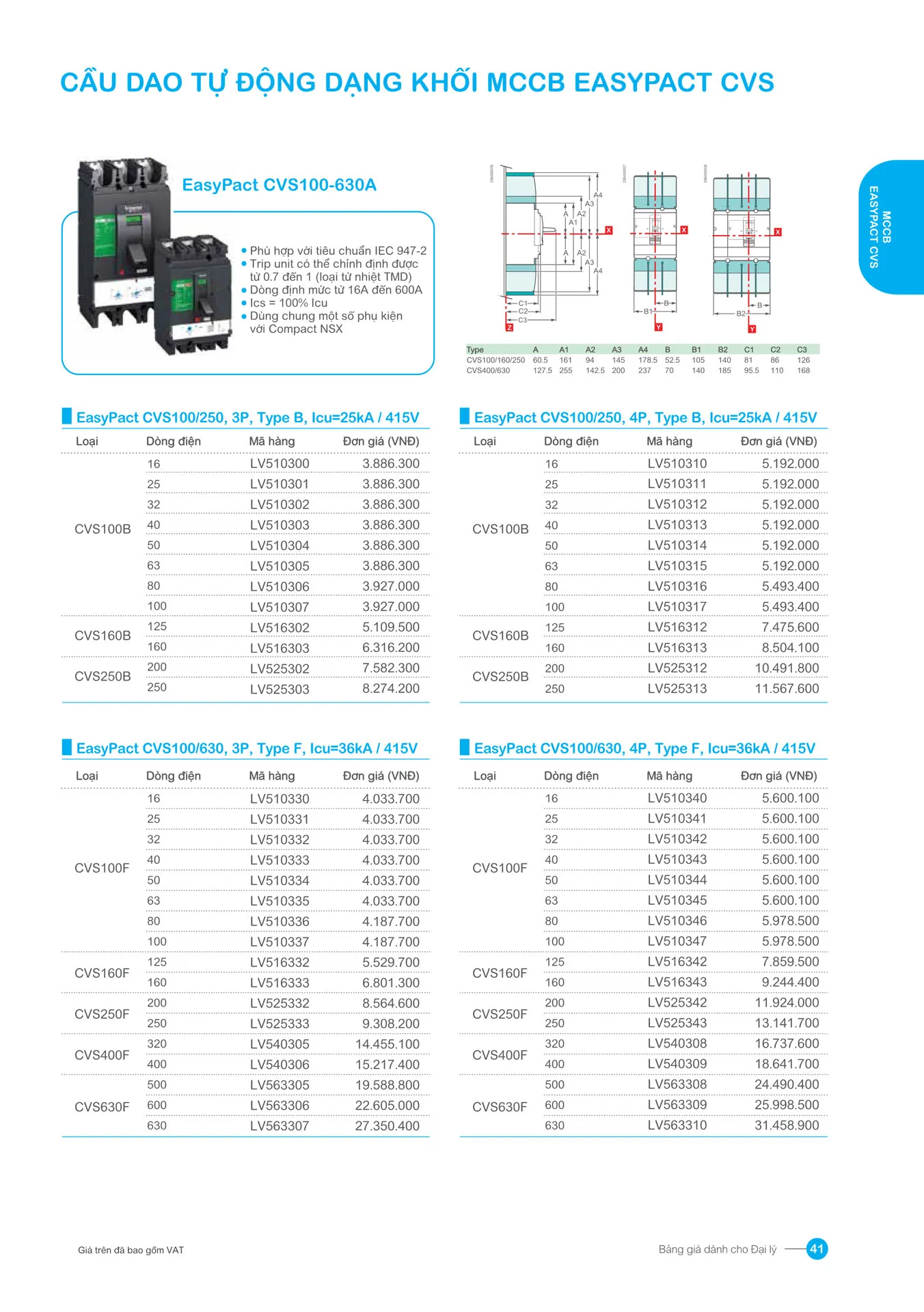 Bảng giá Schneider 2026 (dành cho đại lý) - Trang 41)