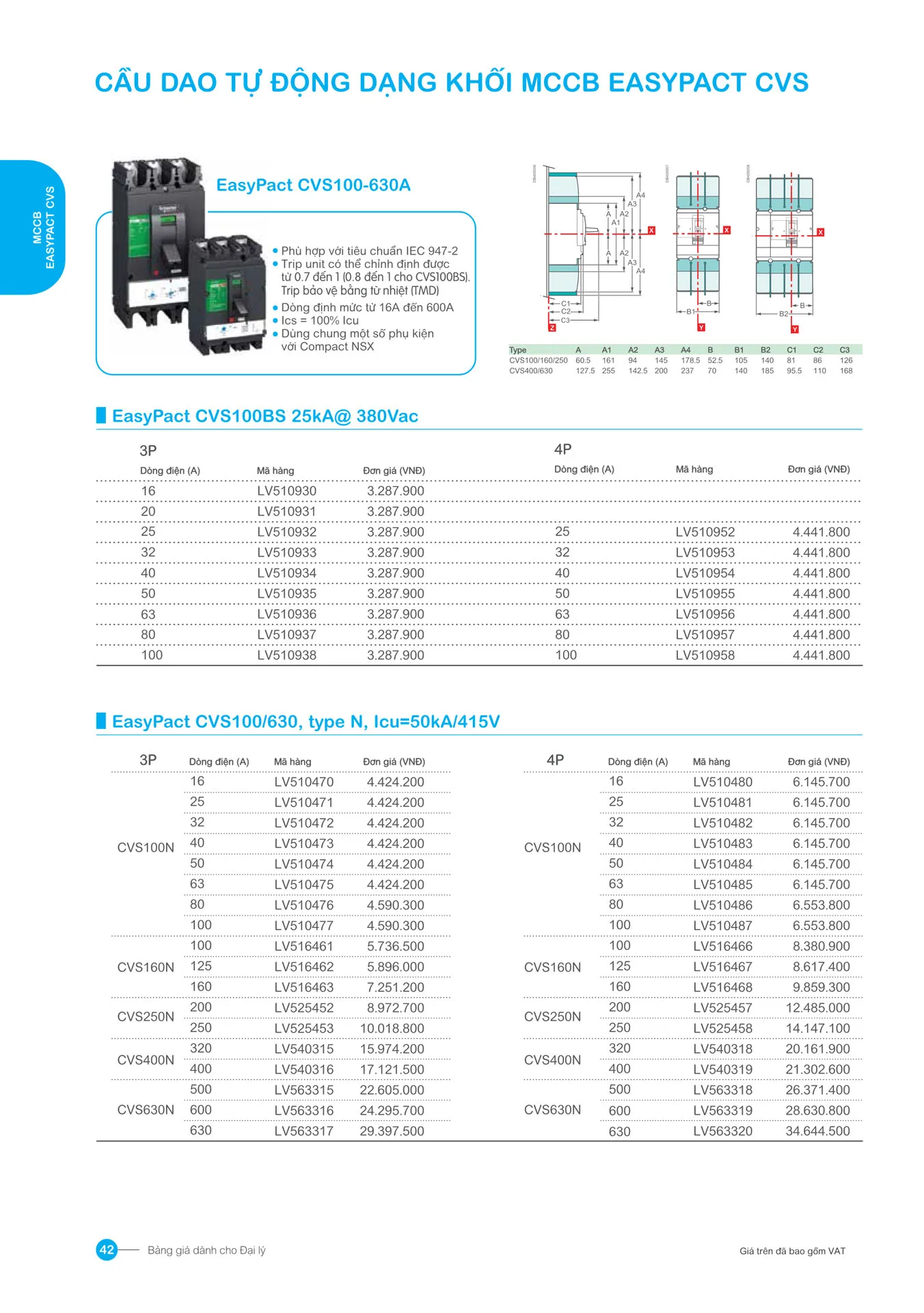 Bảng giá Schneider 2026 (dành cho đại lý) - Trang 42)