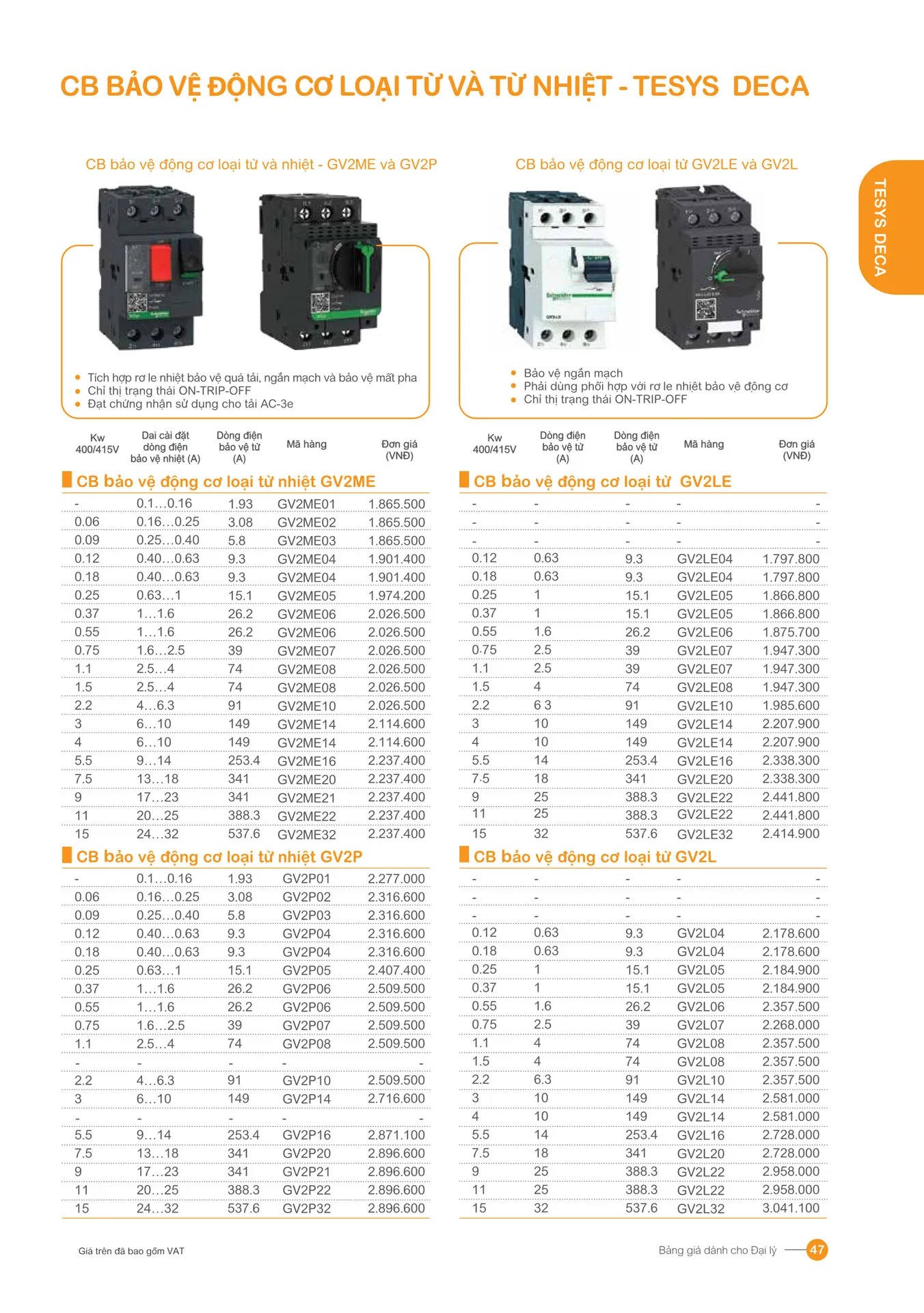 Bảng giá Schneider 2026 (dành cho đại lý) - Trang 47)