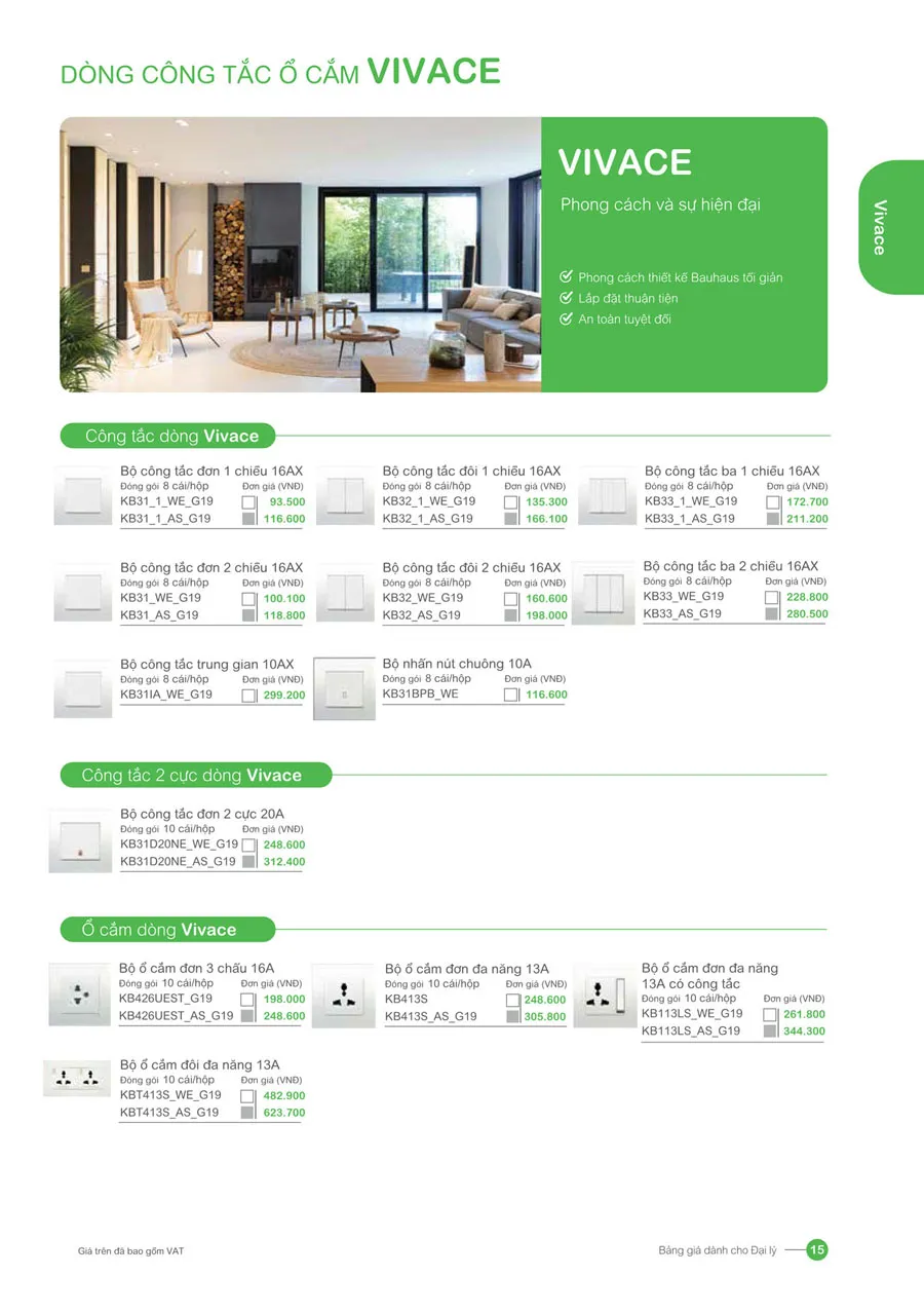 Bảng giá Schneider 2026 (dành cho đại lý) - Trang 15)