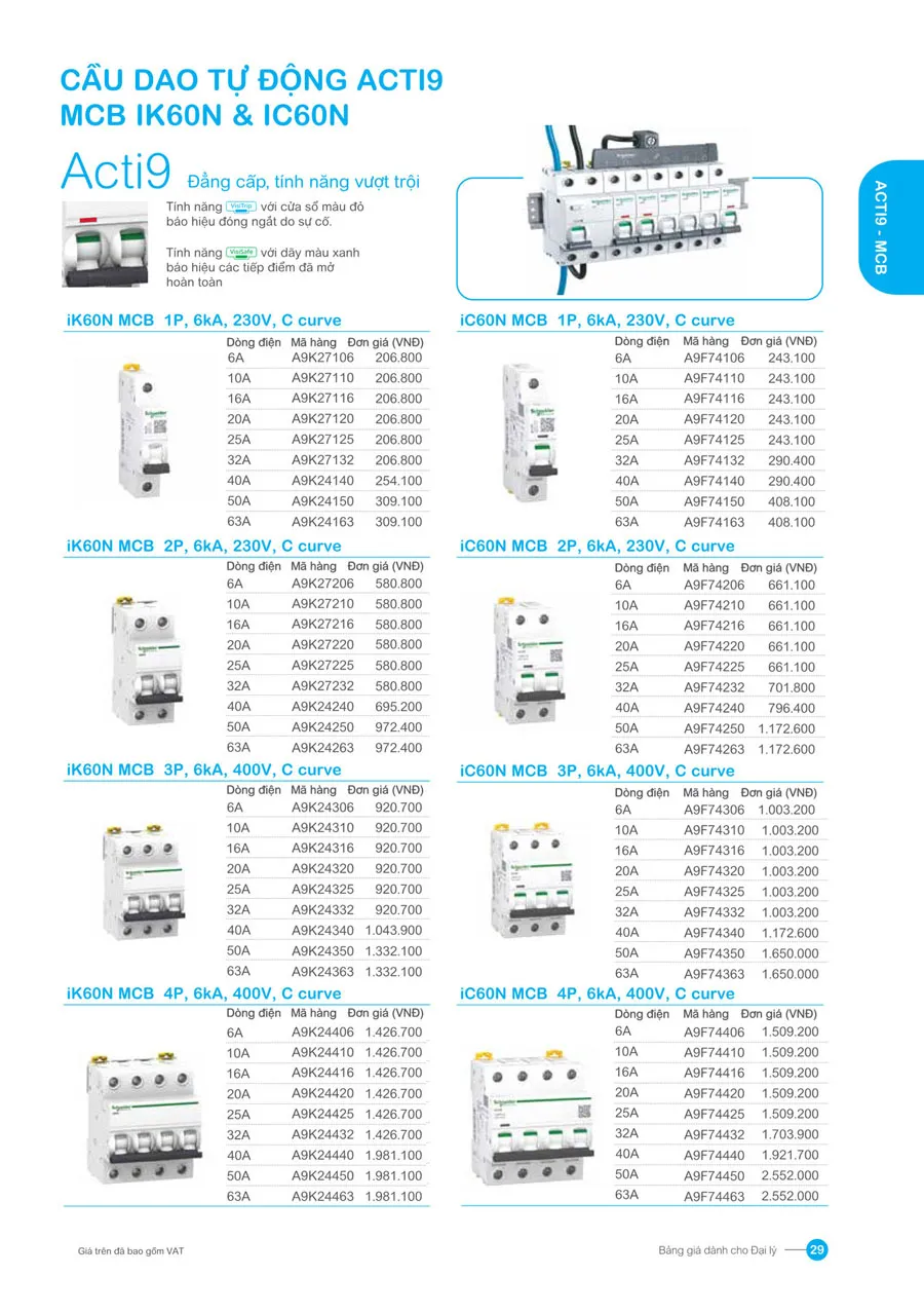 Bảng giá Schneider 2026 (dành cho đại lý) - Trang 29)