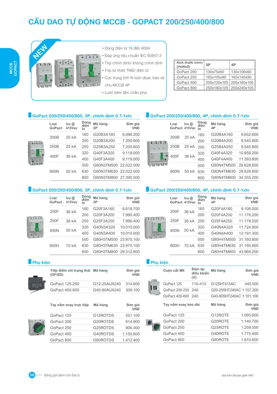 Bảng giá Schneider 2026 (dành cho đại lý) - Trang 36)