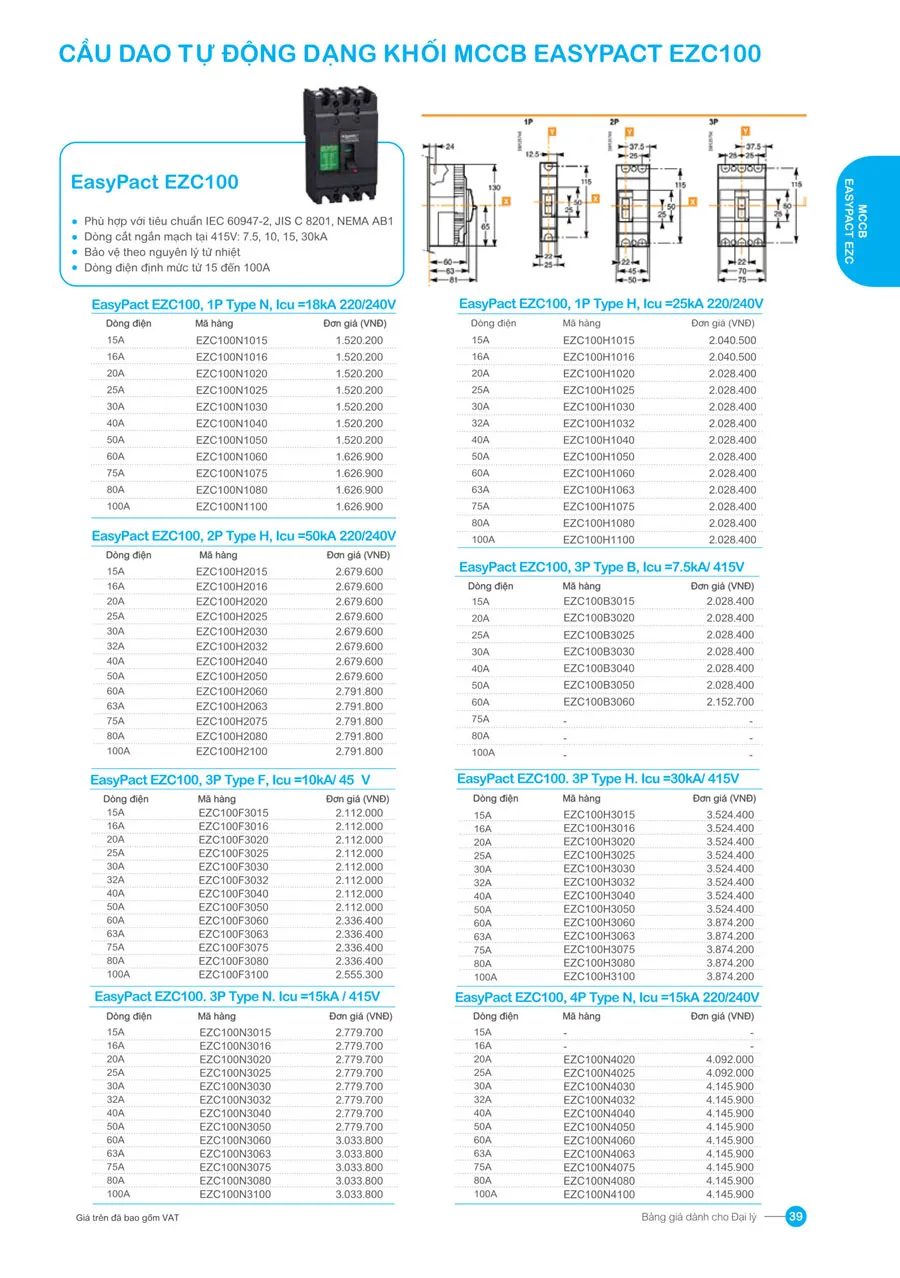 Bảng giá Schneider 2026 (dành cho đại lý) - Trang 39)
