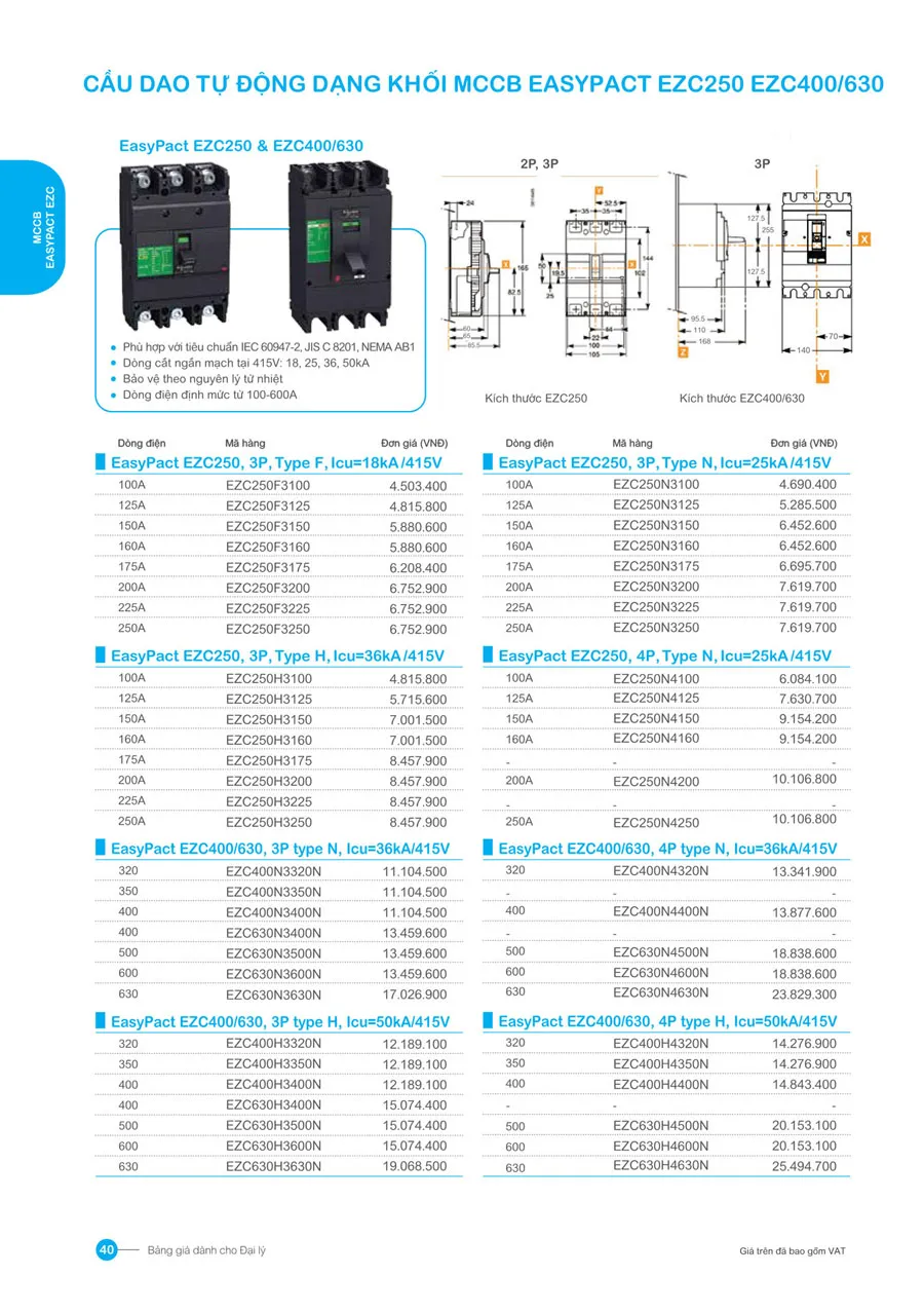 Bảng giá Schneider 2026 (dành cho đại lý) - Trang 40)