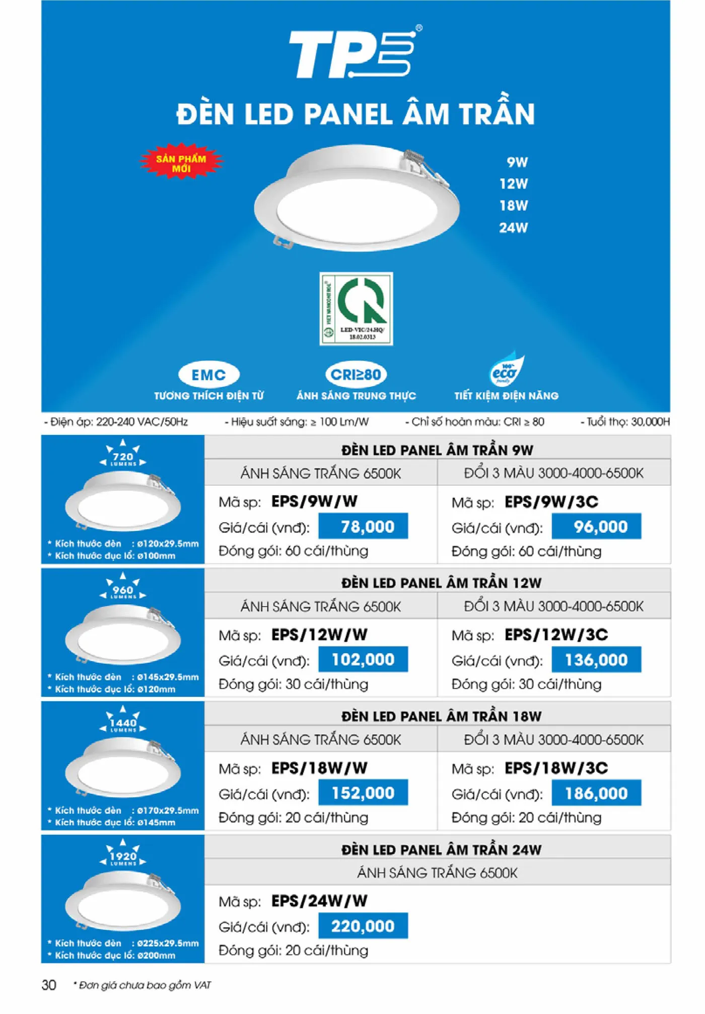 Bảng Giá thiết bị điện nước Tiến Phát 2025 - Trang 57)