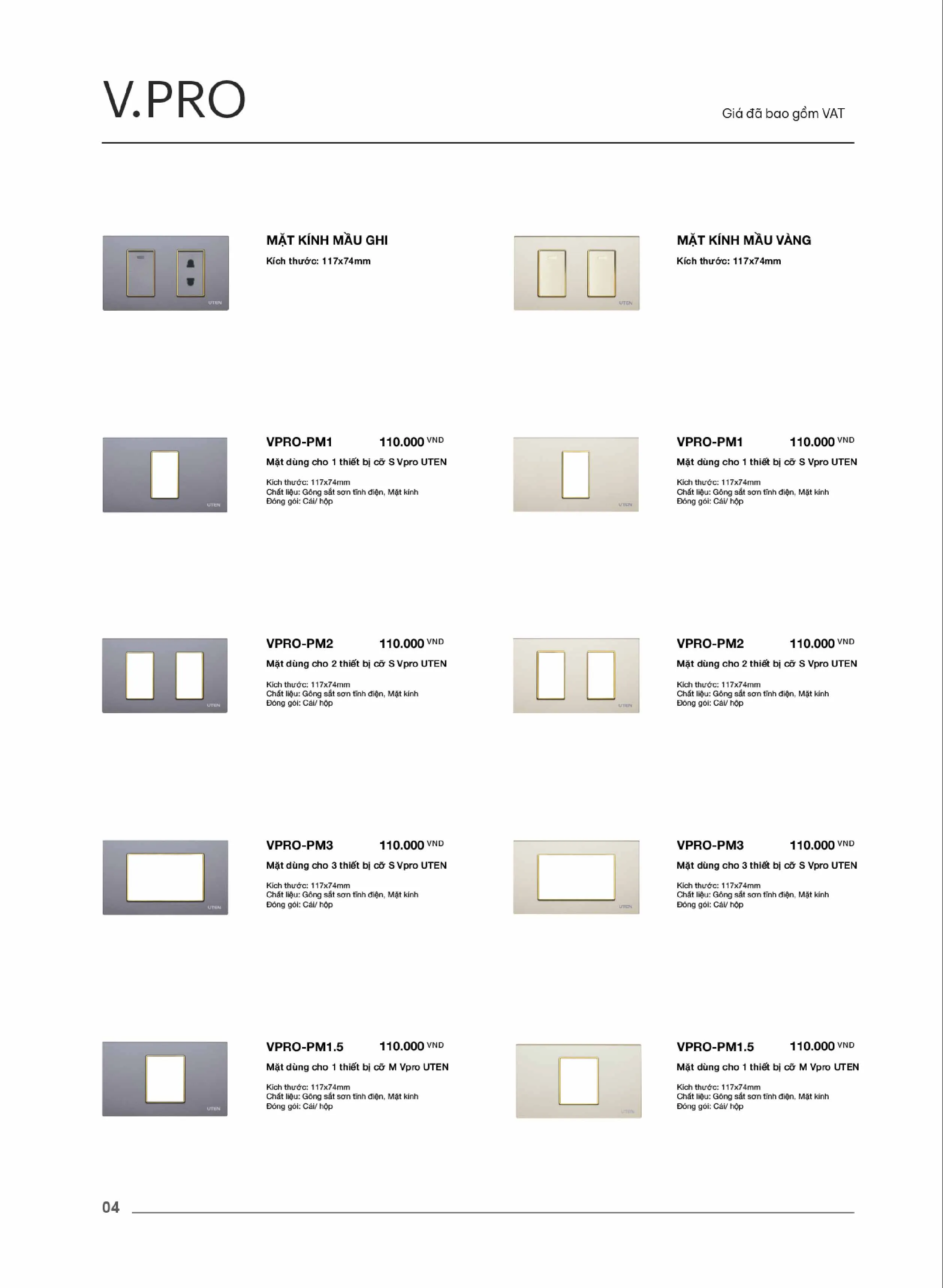 Catalogue UTEN 2026 (Công tắc & Ổ cắm) - Trang 5)