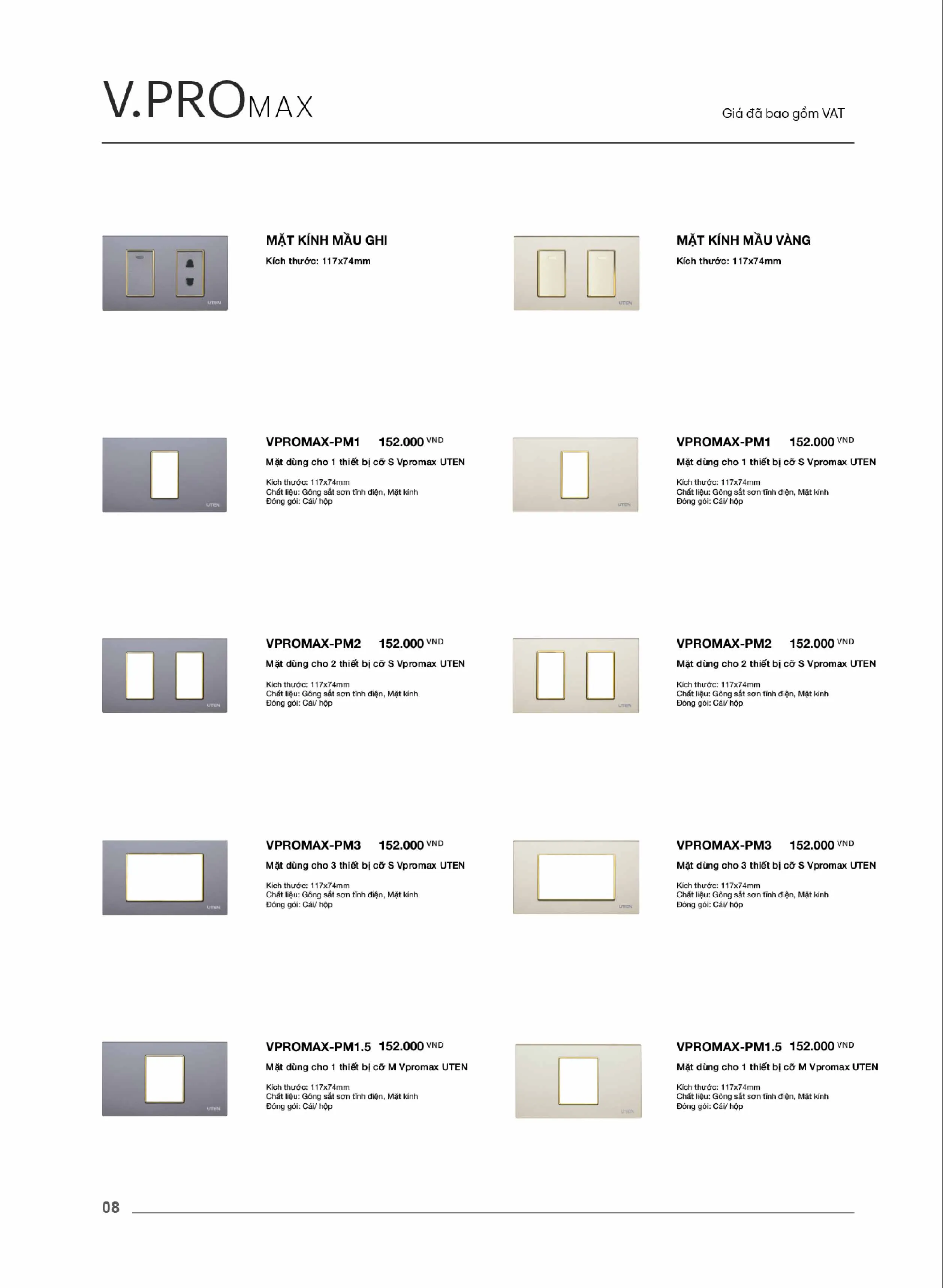 Catalogue UTEN 2026 (Công tắc & Ổ cắm) - Trang 9)