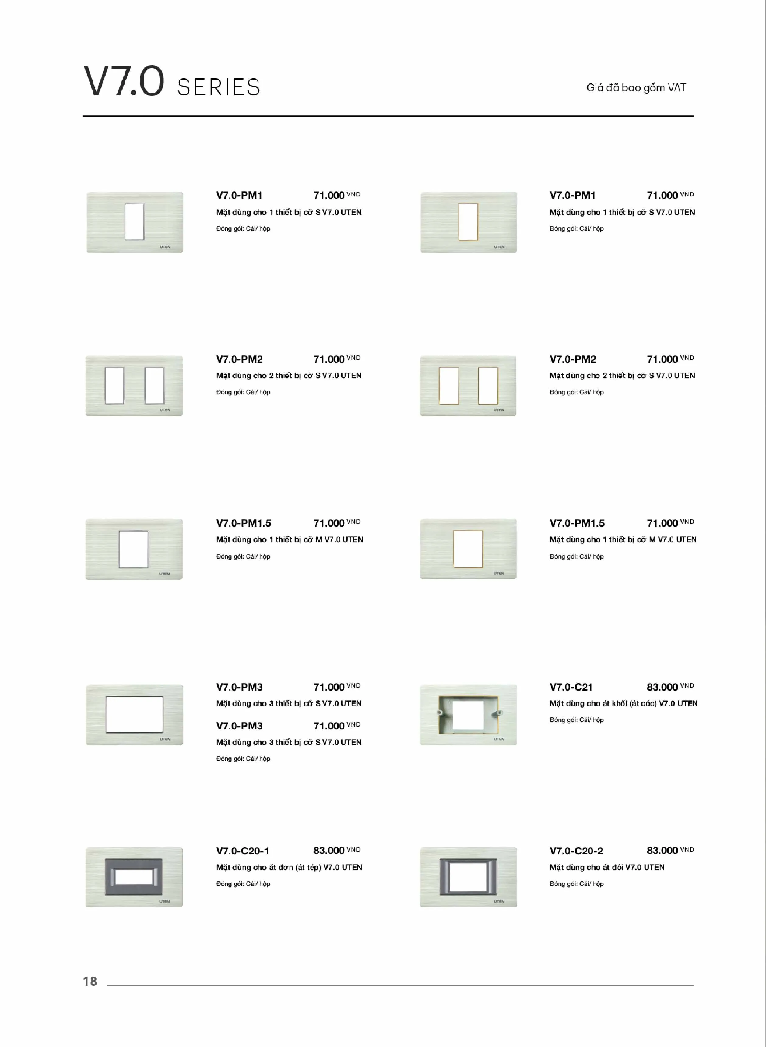 Catalogue UTEN 2026 (Công tắc & Ổ cắm) - Trang 19)